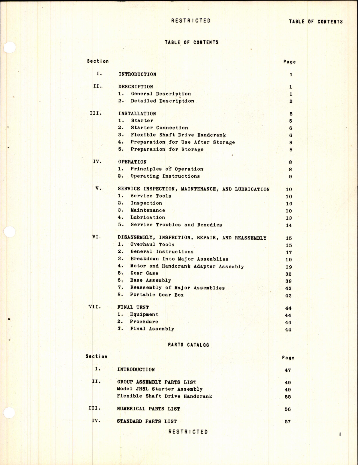 Sample page 5 from AirCorps Library document: Handbook of Instructions with Parts Catalog for Jahco Electric Starters Model JH5L