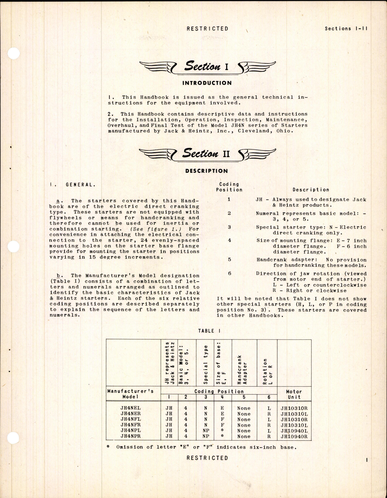 Sample page 7 from AirCorps Library document: Handbook of Instructions with Parts Catalog for Jahco Electric Starters Models JH4NE, JH4NF, and JH4NP Series