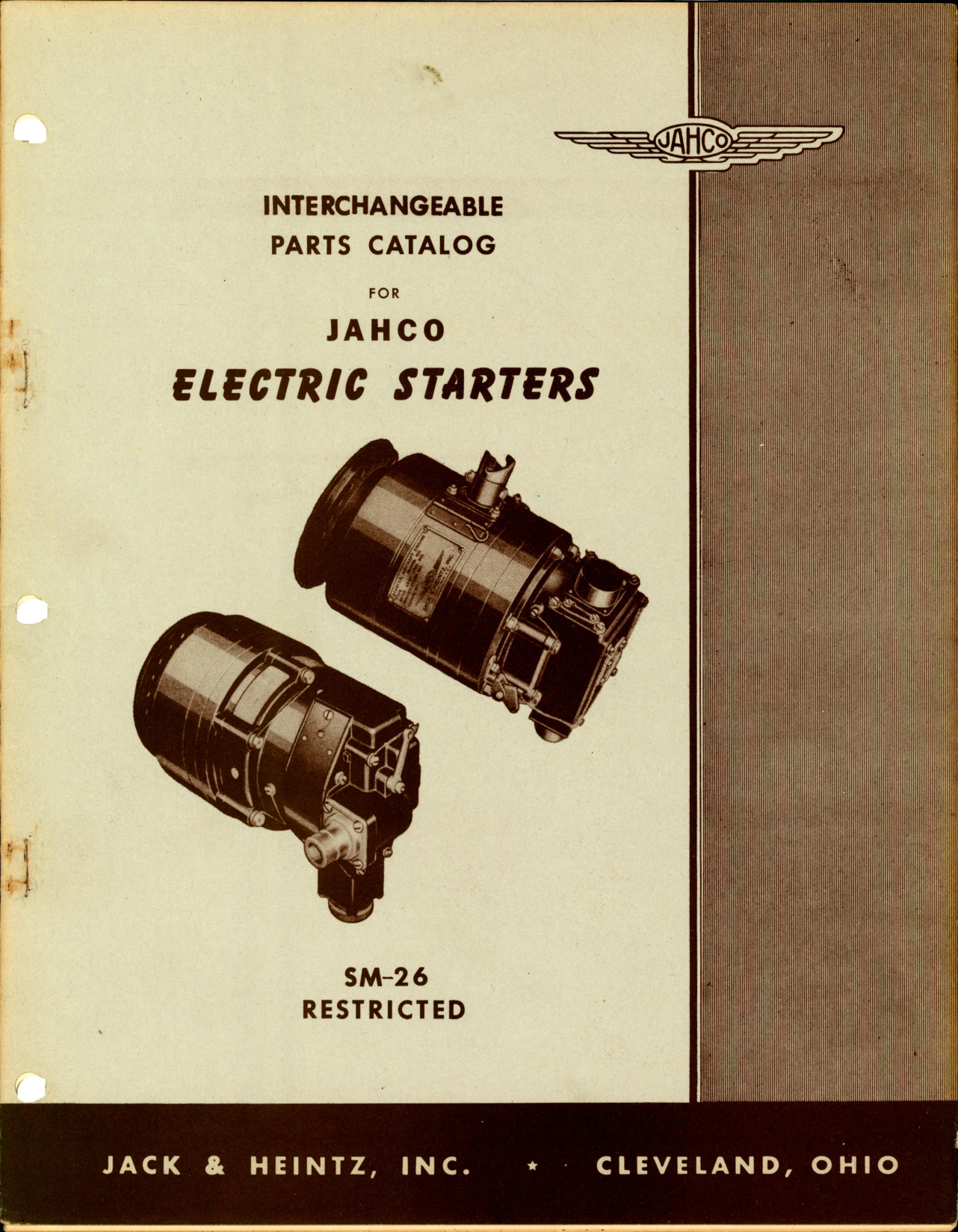 Sample page 1 from AirCorps Library document: Interchangeable Parts Catalog for Jahco Electric Starters