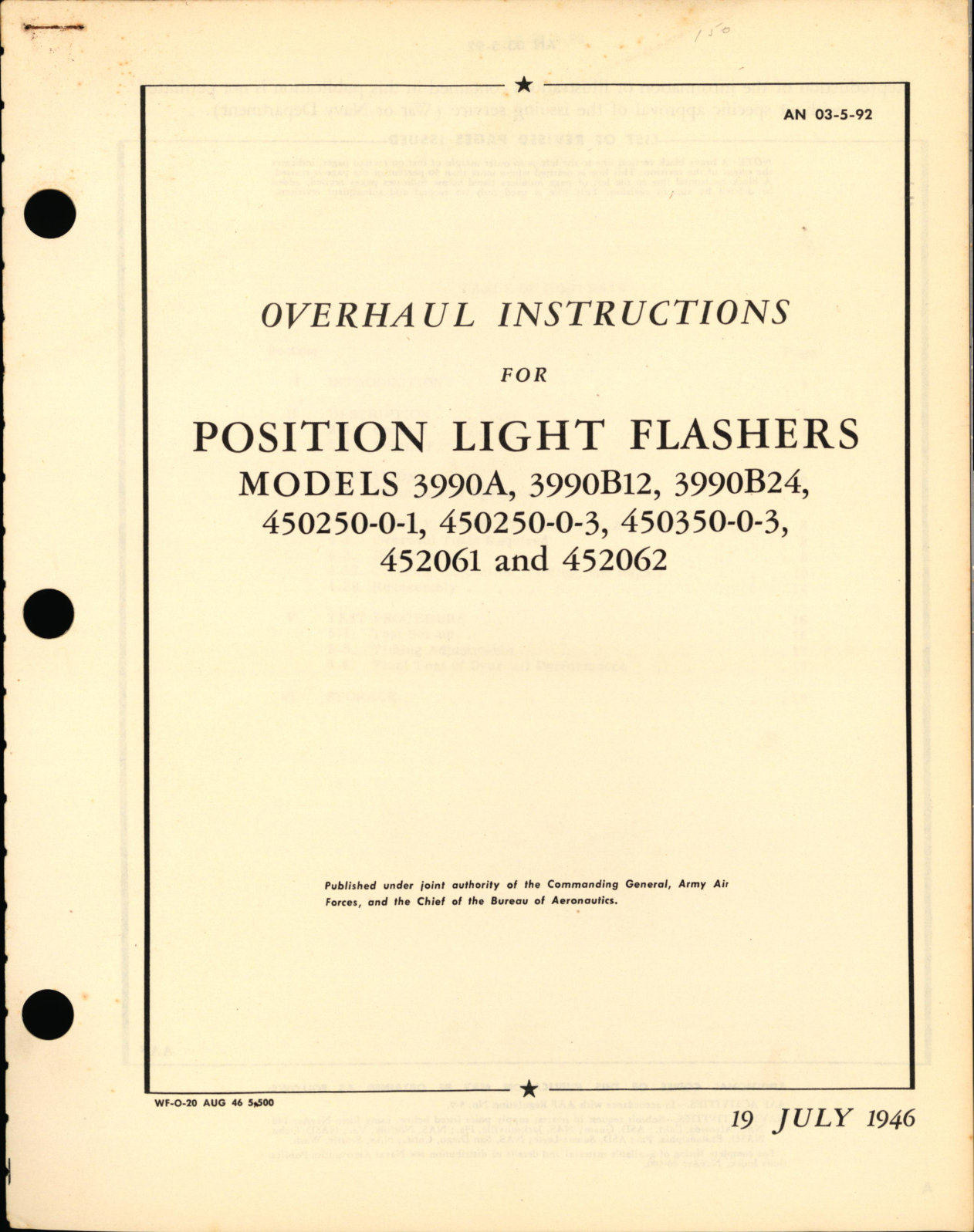 Sample page 1 from AirCorps Library document: Overhaul Instructions for Position Light Flashers