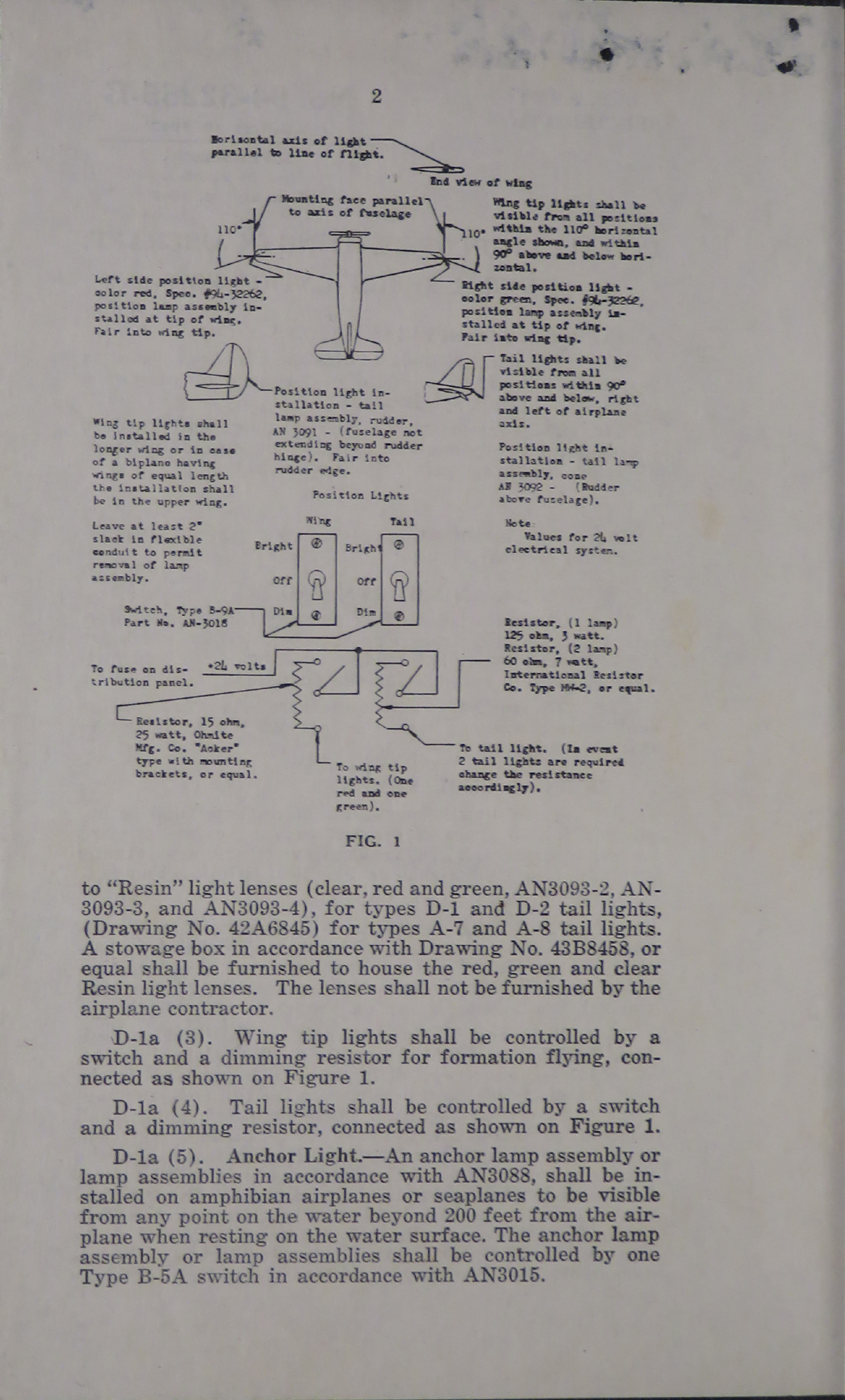 Sample page 2 from AirCorps Library document: General Specification for Installation of Lighting in Aircraft