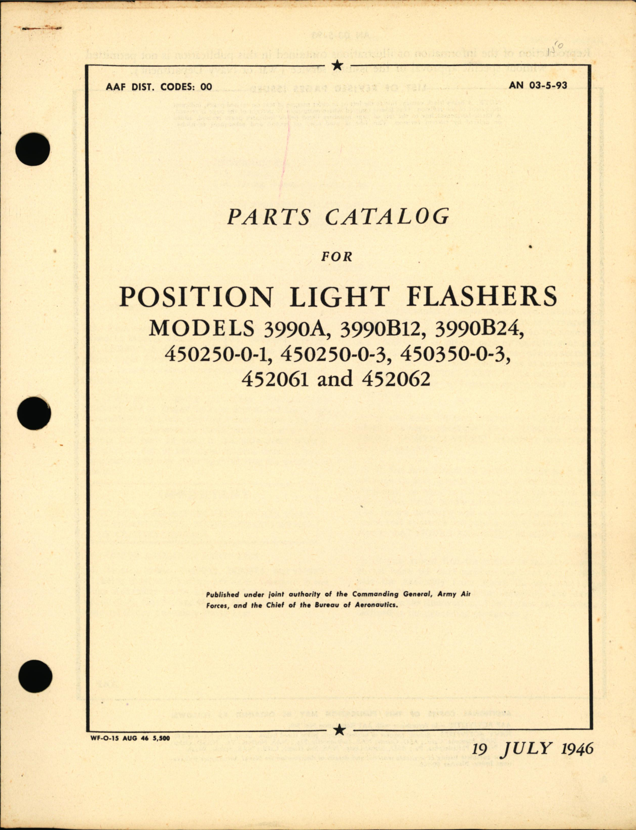 Sample page 1 from AirCorps Library document: Parts Catalog for Position Light Flashers