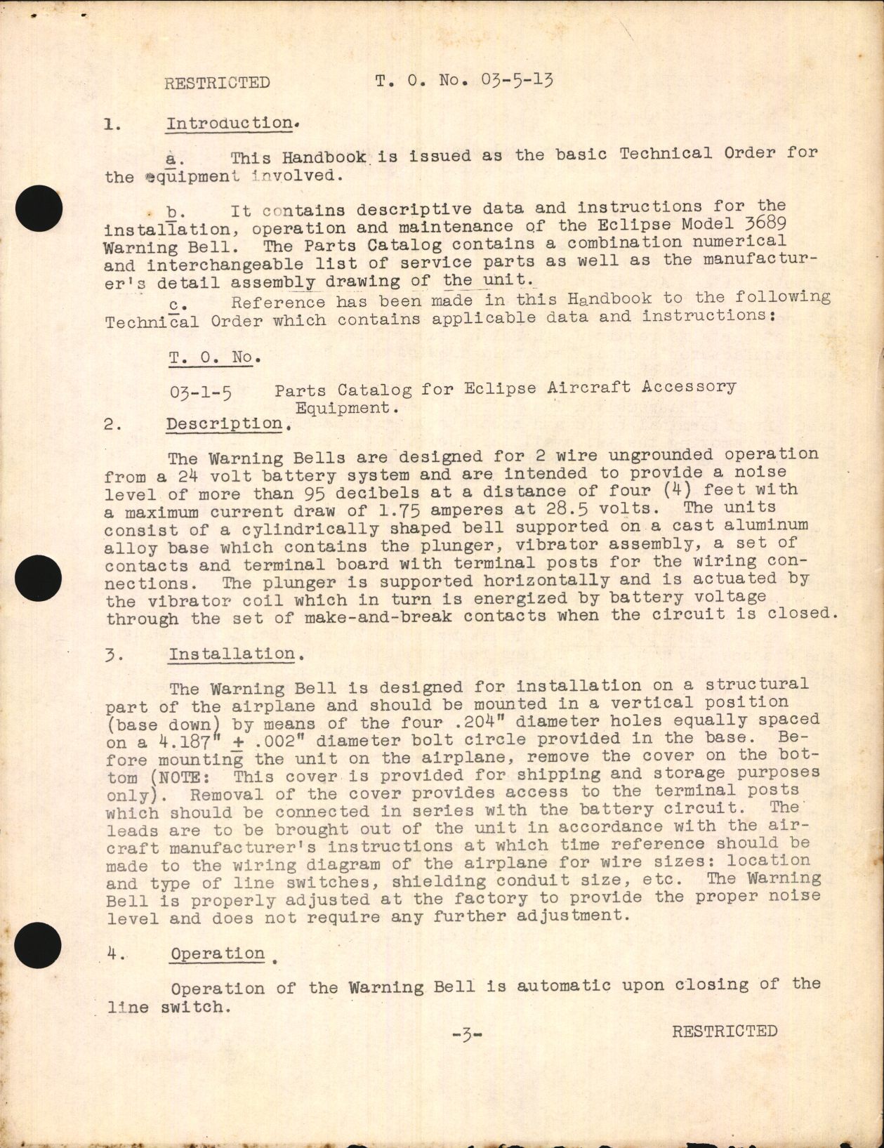 Sample page 5 from AirCorps Library document: Handbook of Instructions for Warning Bells