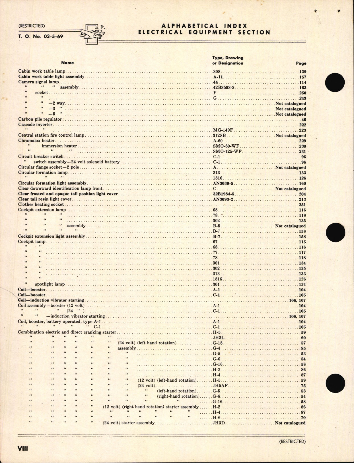 Sample page 8 from AirCorps Library document: Index of Army-Navy Aeronautical Equipment - Electrical