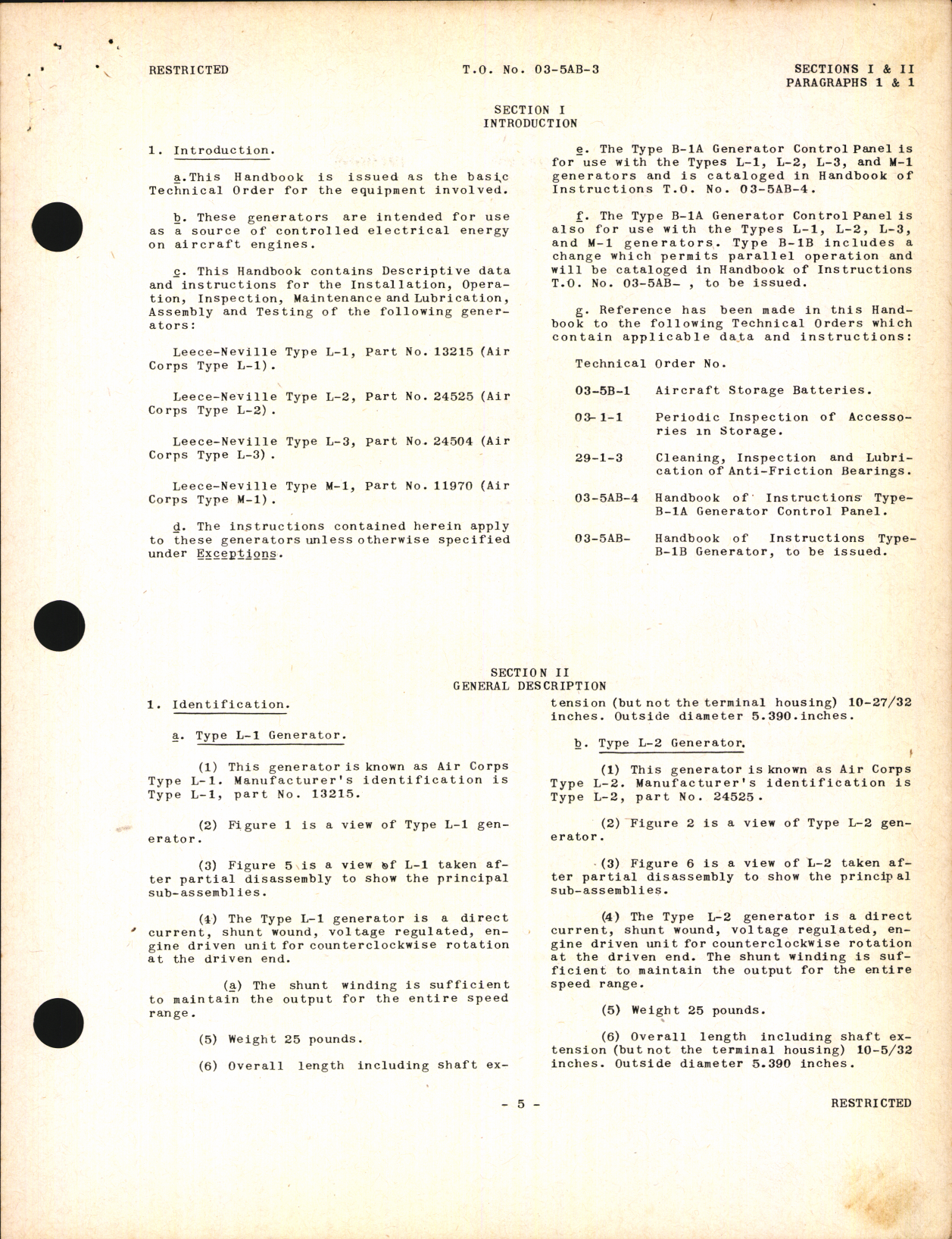 Sample page 7 from AirCorps Library document: Handbook of Instructions with Parts Catalog for Aircraft Generators (24 Volt) Types L-1, L-2, L-3, and M-1
