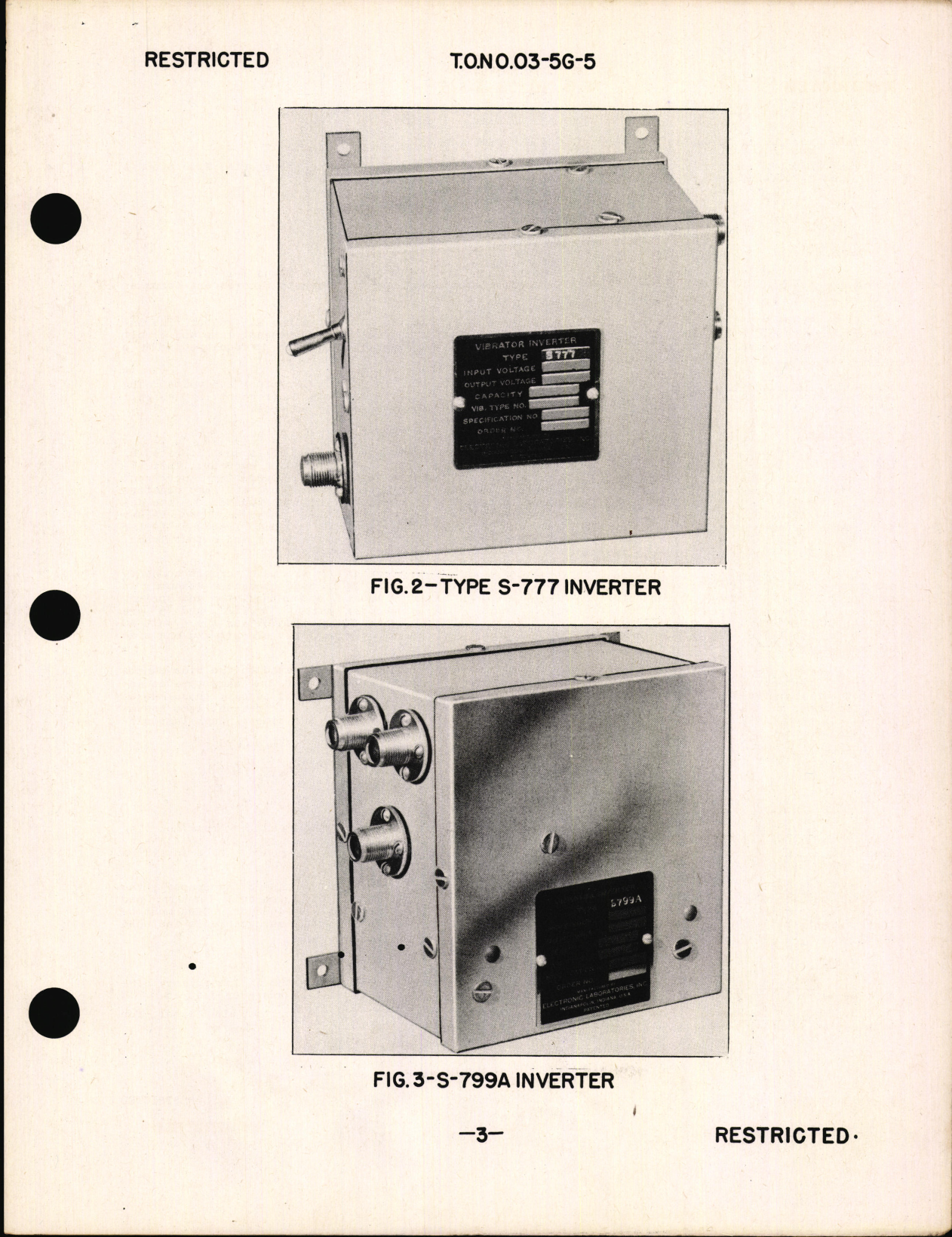 Sample page 5 from AirCorps Library document: Handbook of Instructions with Assembly Parts List for Inverters Vibrator Type S-660A, S-777, and S-799A