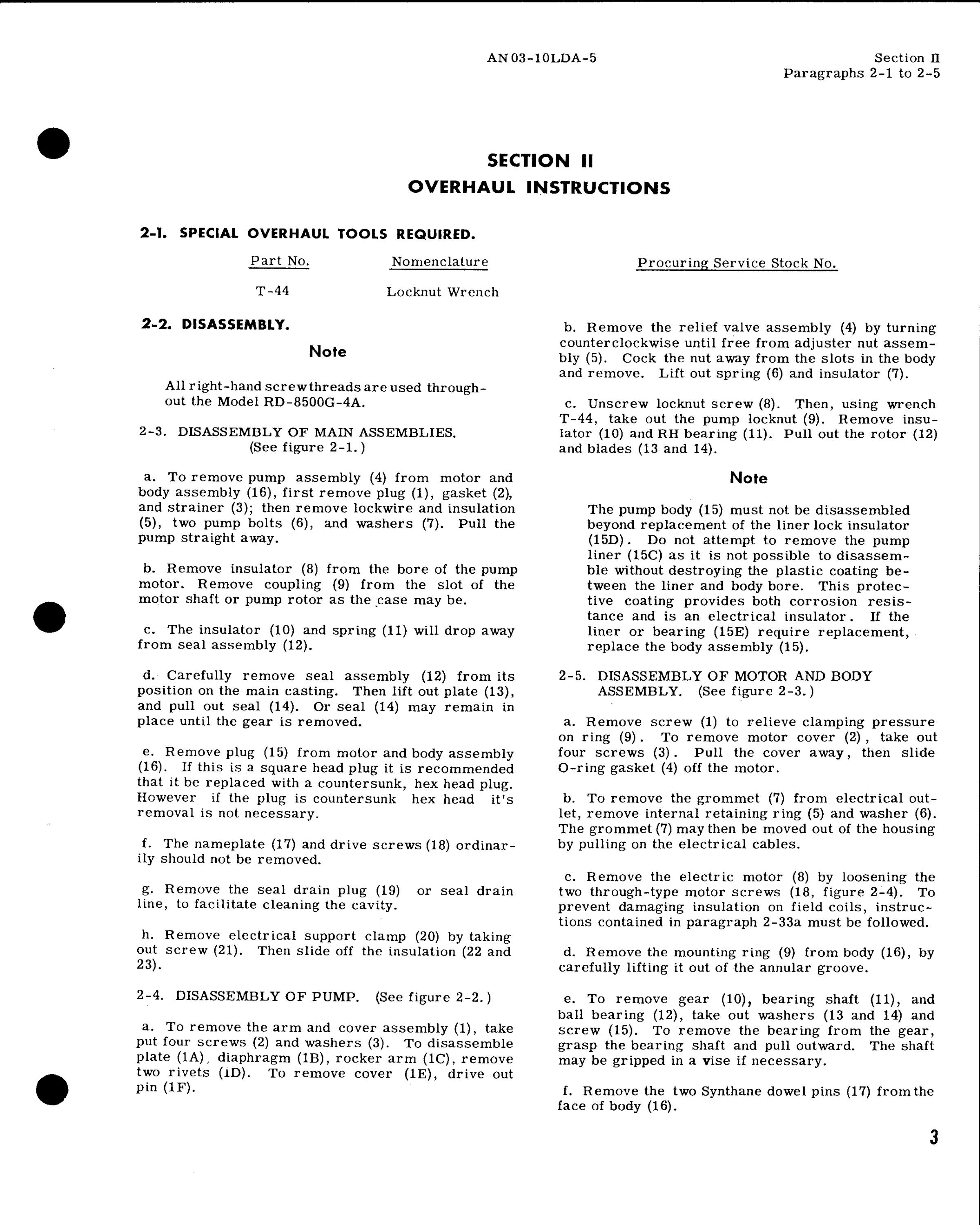 Sample page 9 from AirCorps Library document: Overhaul Instructions for Water Injection Pumps Series RD-8500 (Lear-Romec)