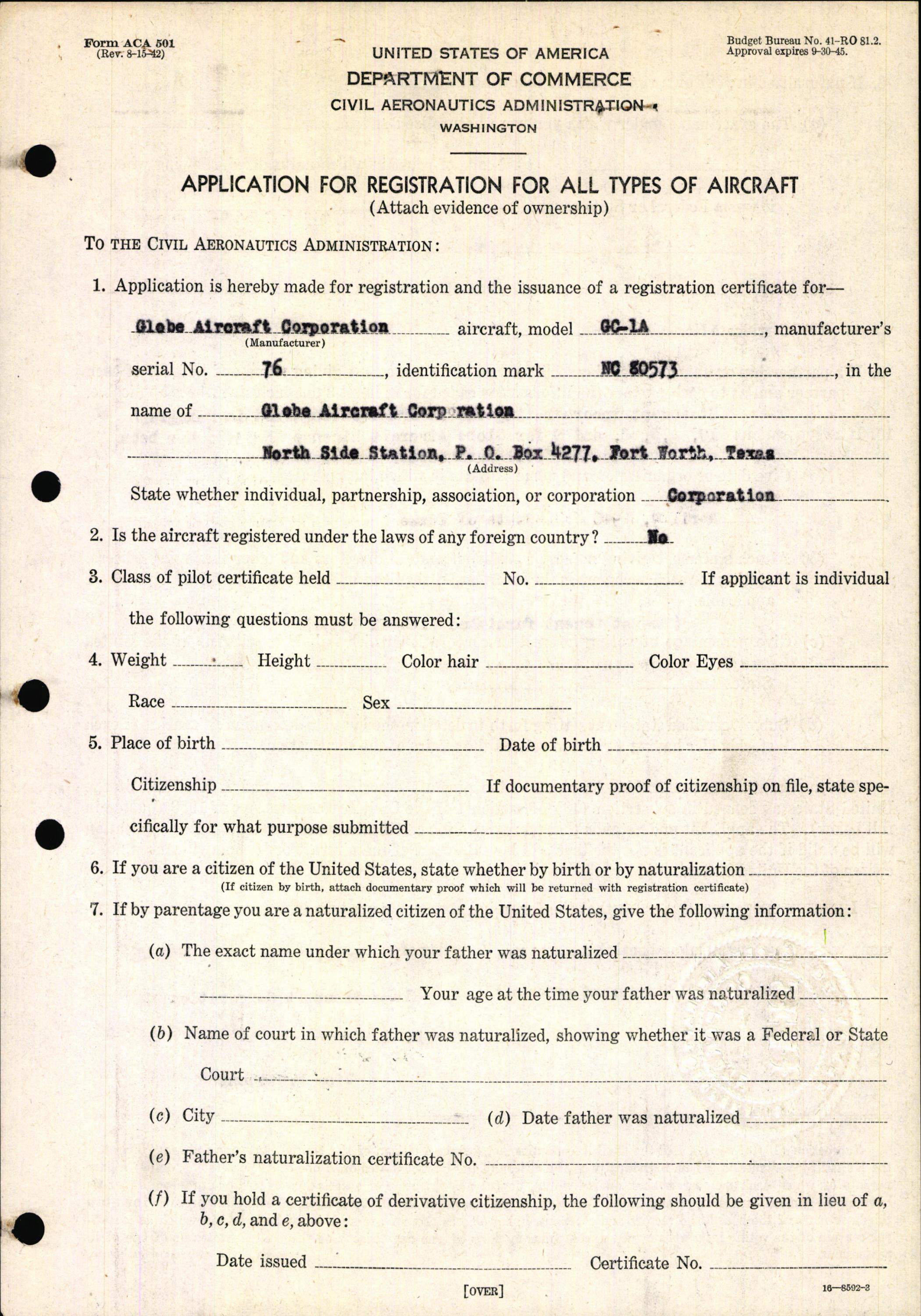 Sample page 5 from AirCorps Library document: Technical Information for Serial Number 76