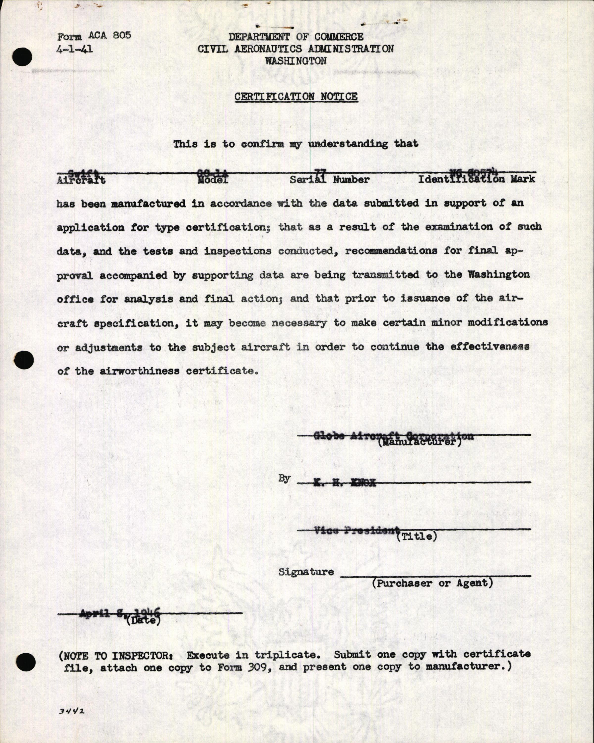 Sample page 5 from AirCorps Library document: Technical Information for Serial Number 77