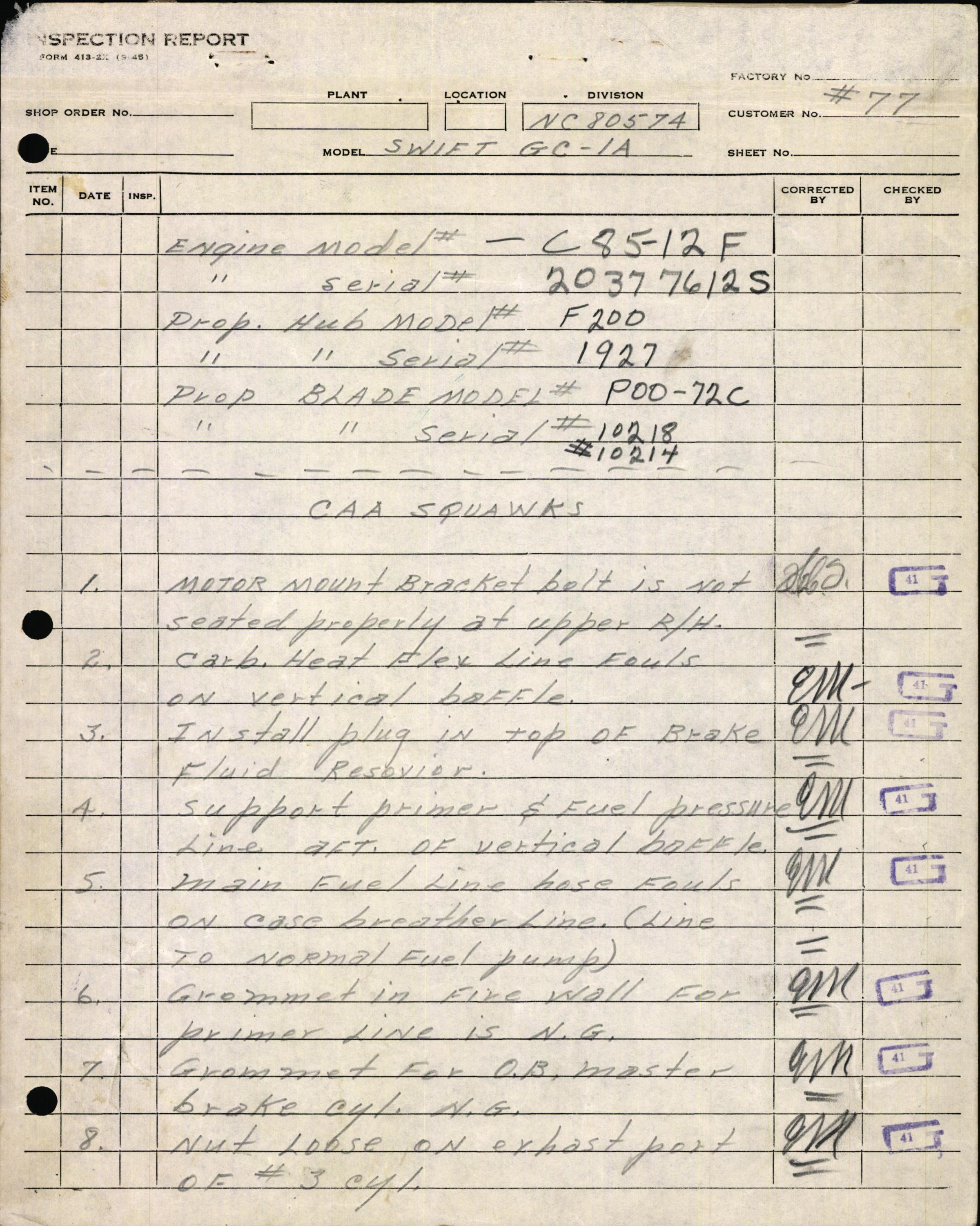 Sample page 7 from AirCorps Library document: Technical Information for Serial Number 77