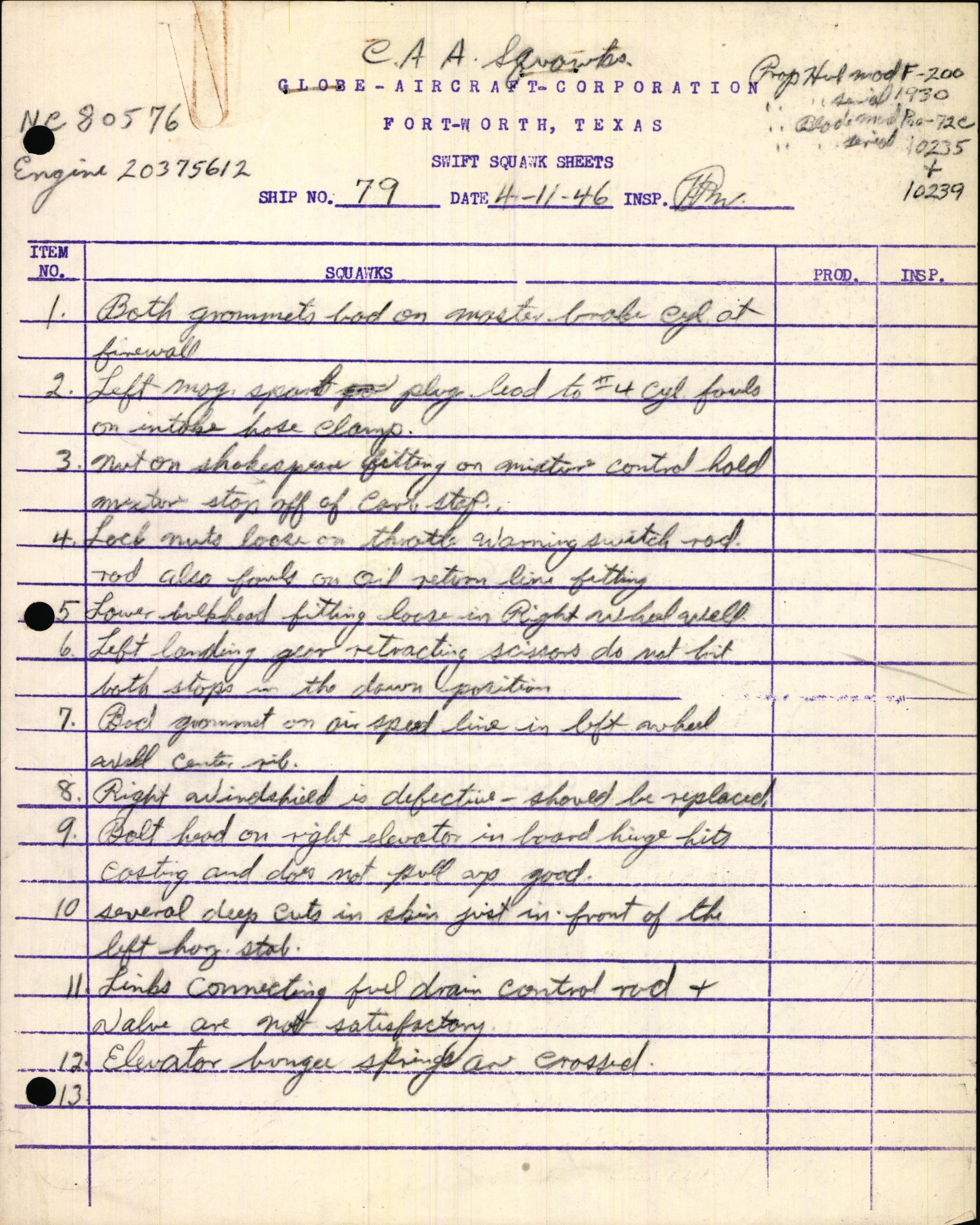 Sample page 5 from AirCorps Library document: Technical Information for Serial Number 79