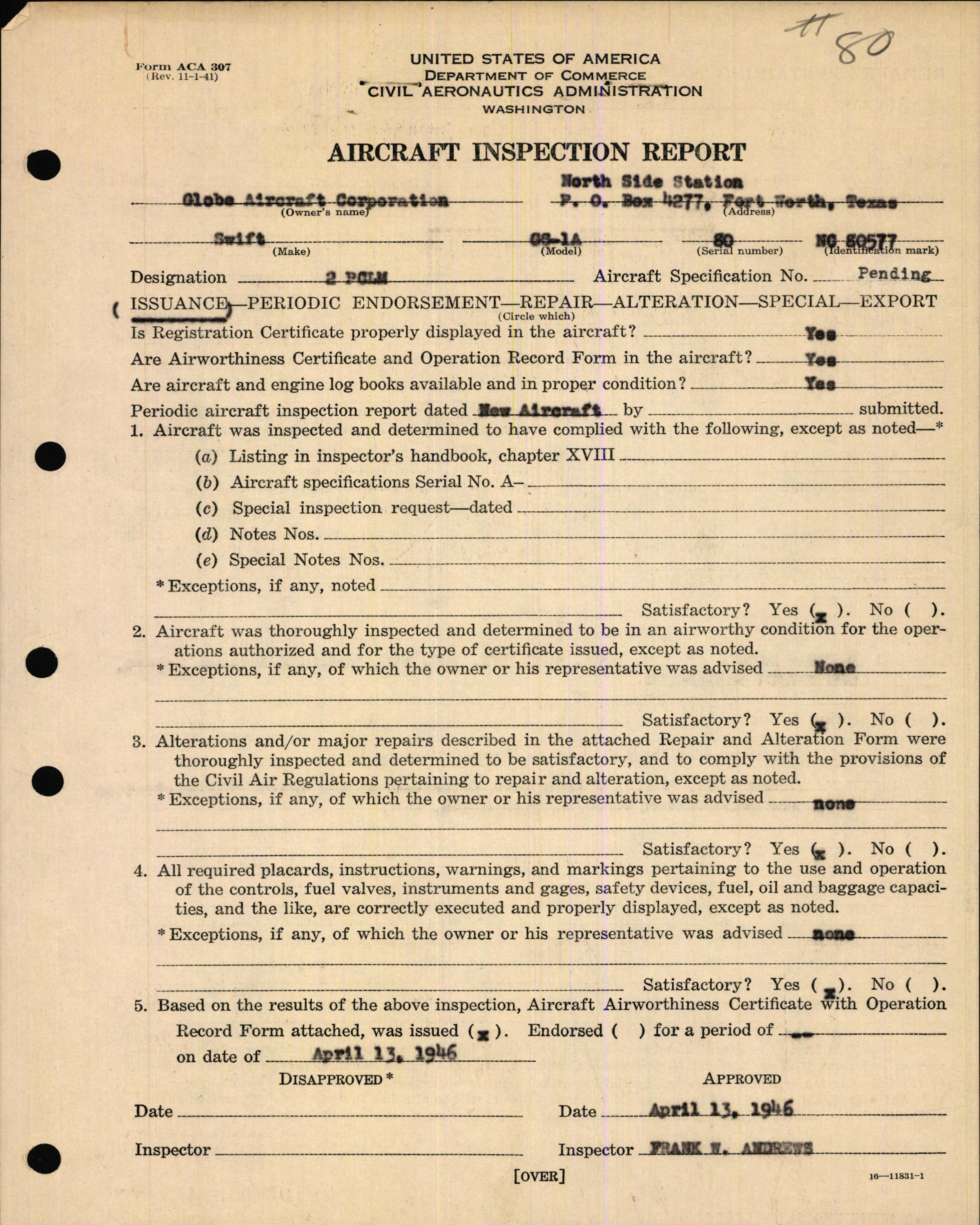 Sample page 5 from AirCorps Library document: Technical Information for Serial Number 80