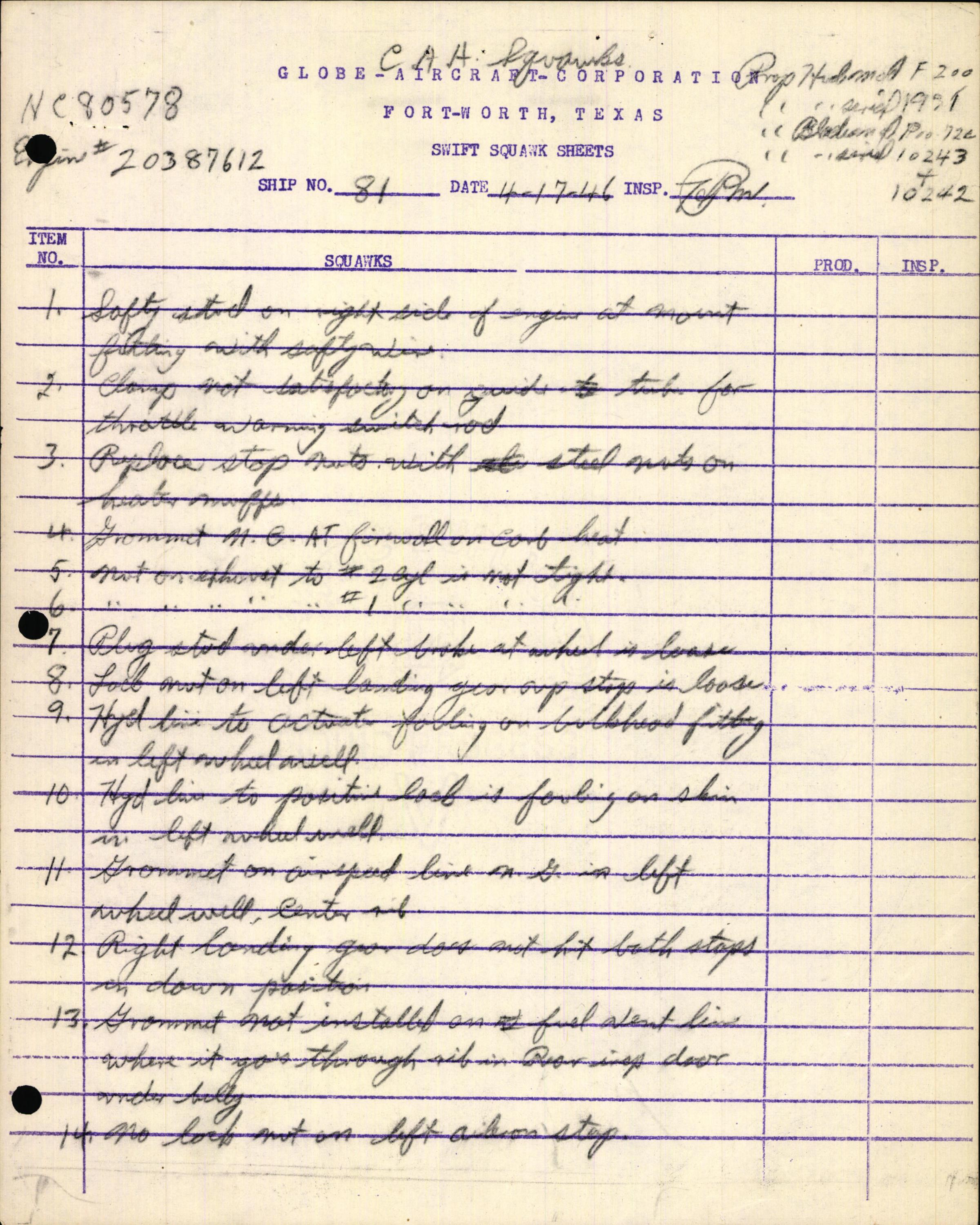 Sample page 7 from AirCorps Library document: Technical Information for Serial Number 81