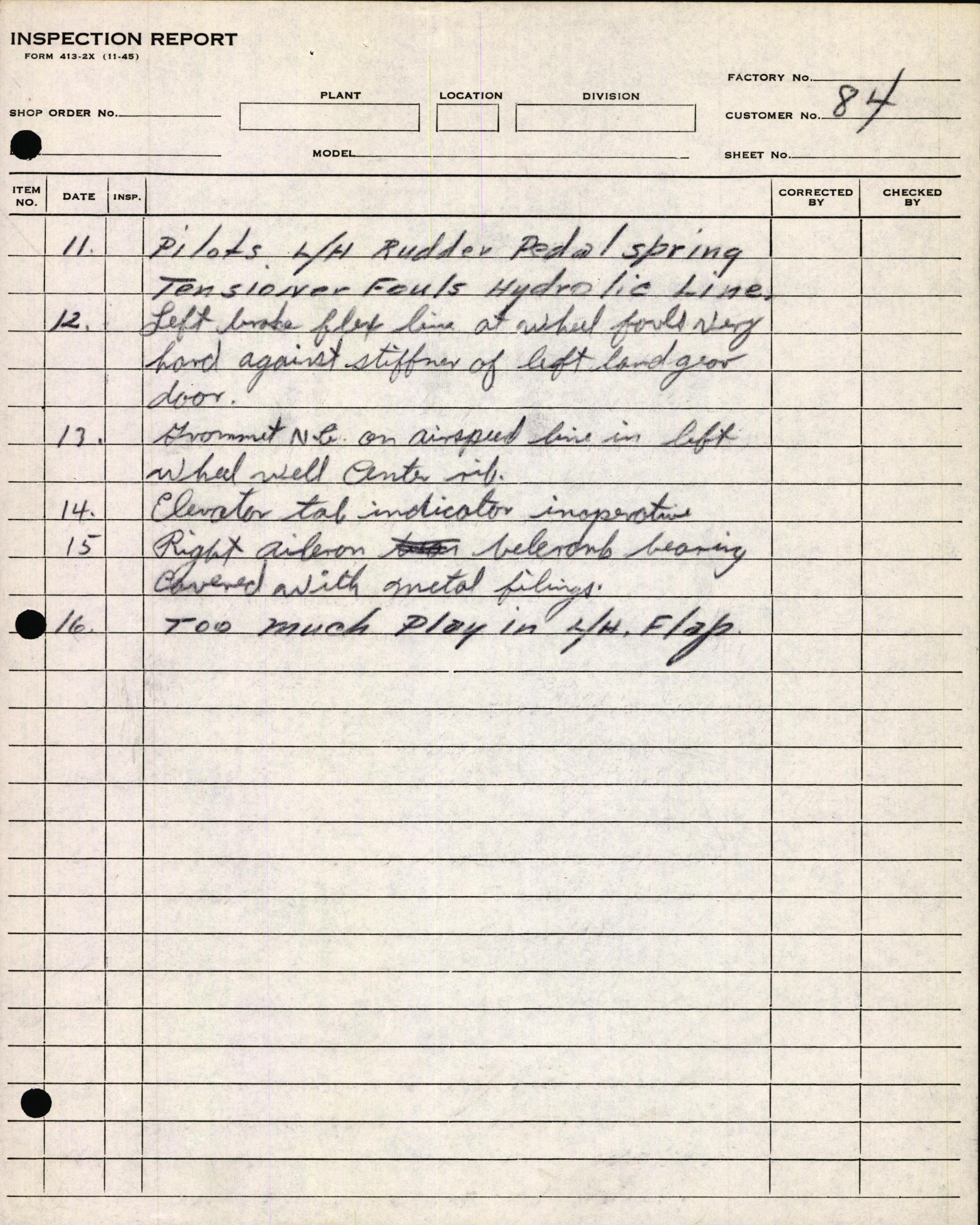 Sample page 13 from AirCorps Library document: Technical Information for Serial Number 84