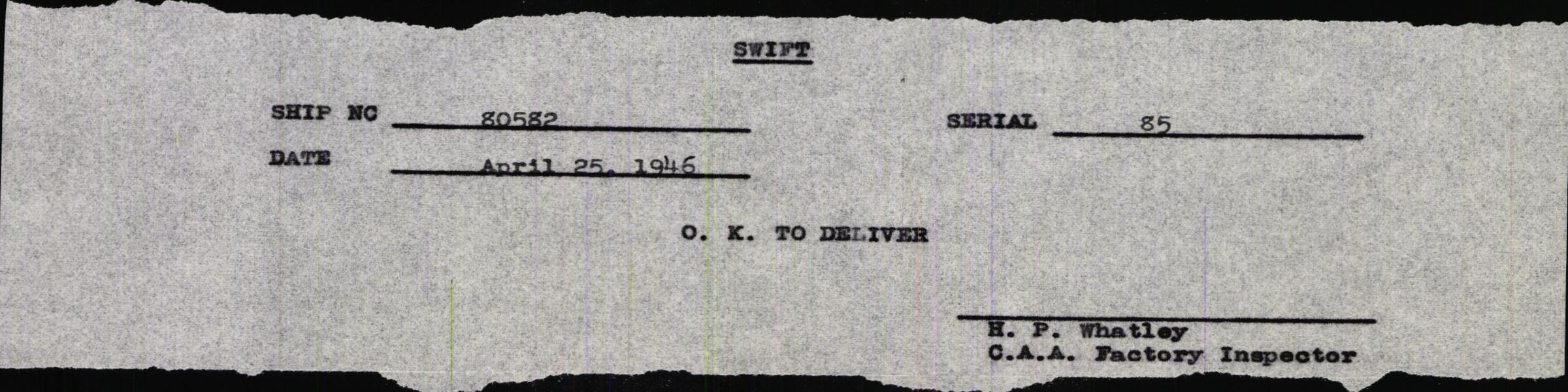 Sample page 13 from AirCorps Library document: Technical Information for Serial Number 85