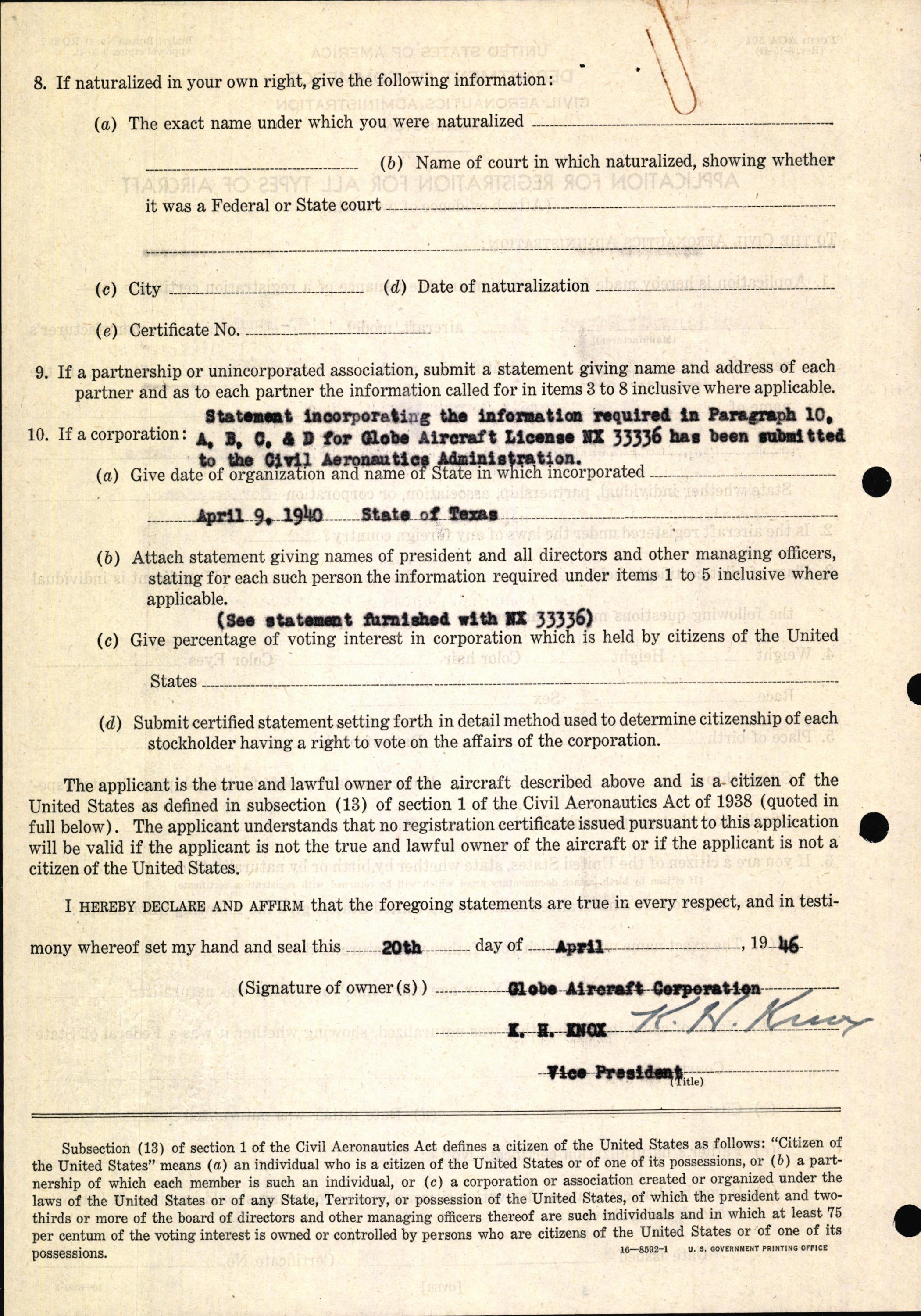 Sample page 12 from AirCorps Library document: Technical Information for Serial Number 86