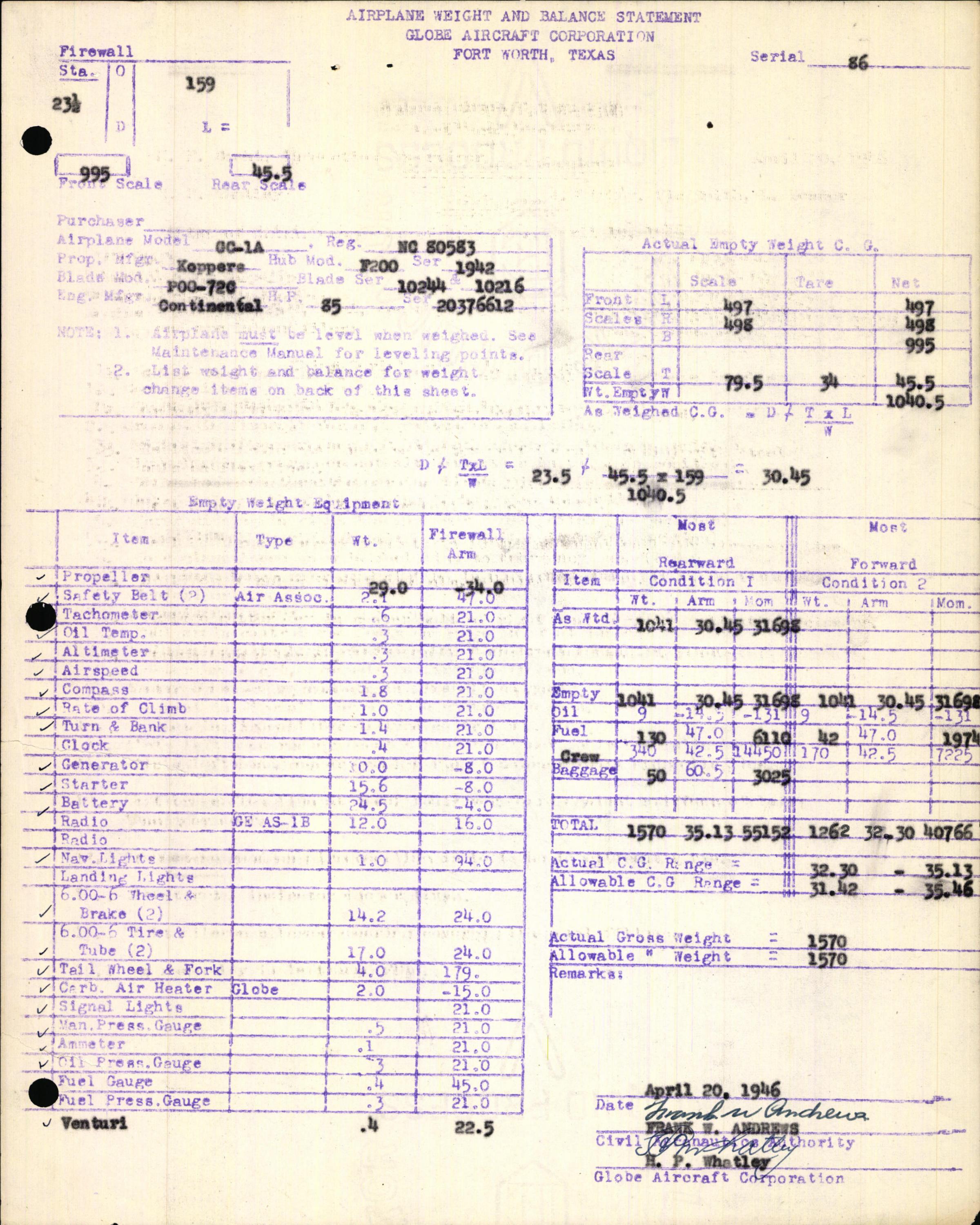 Sample page 9 from AirCorps Library document: Technical Information for Serial Number 86
