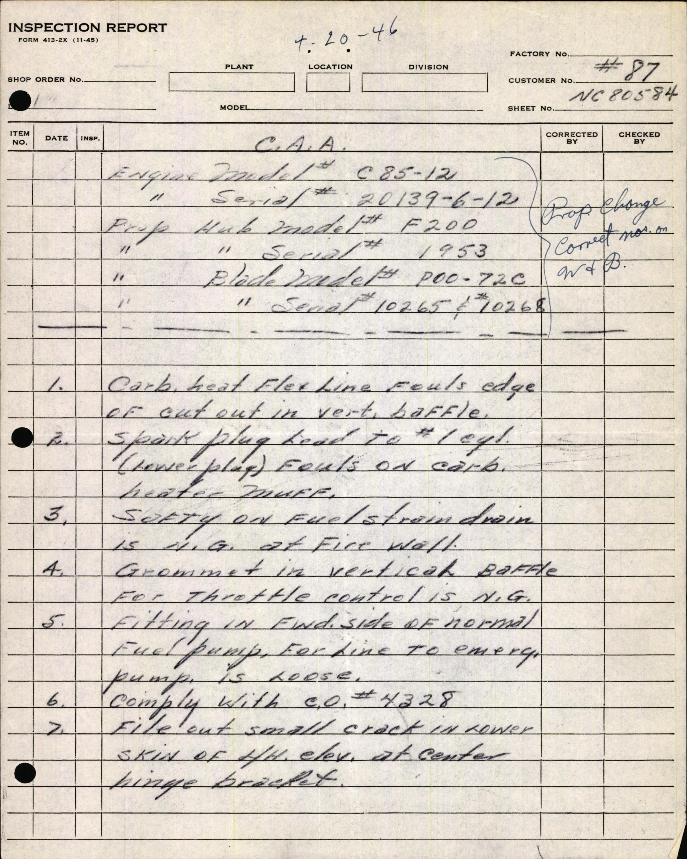 Sample page 11 from AirCorps Library document: Technical Information for Serial Number 87