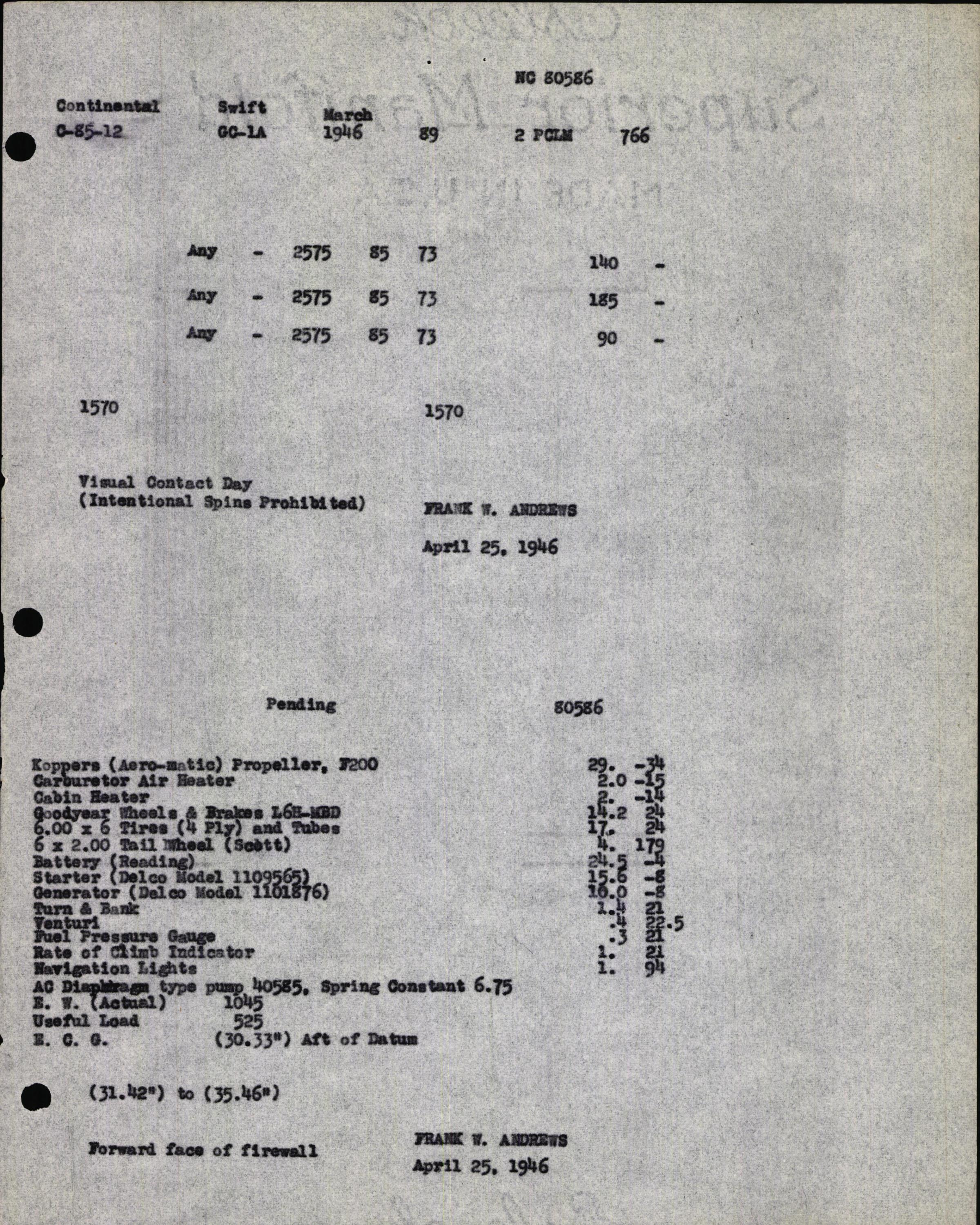 Sample page 13 from AirCorps Library document: Technical Information for Serial Number 89