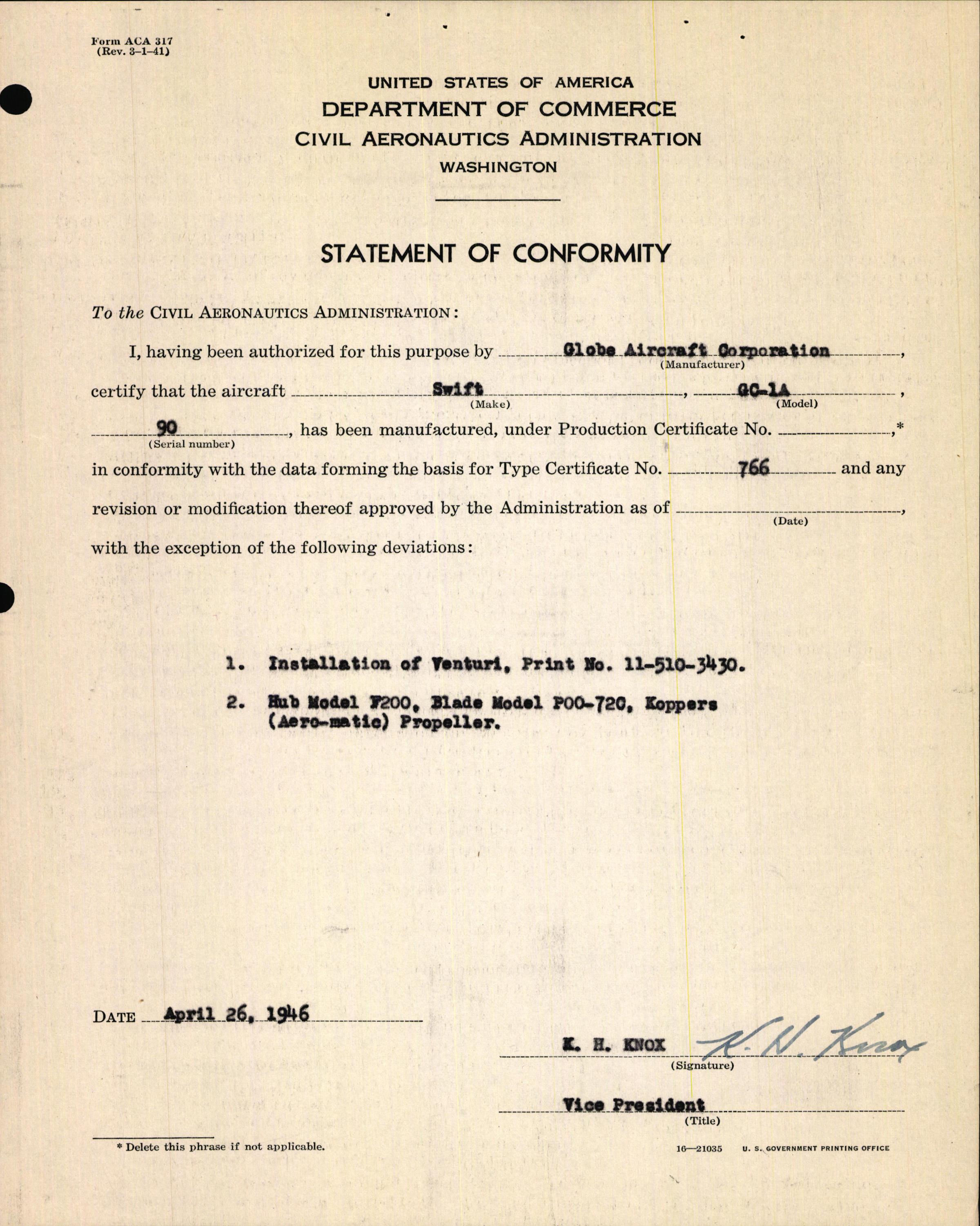 Sample page 9 from AirCorps Library document: Technical Information for Serial Number 90