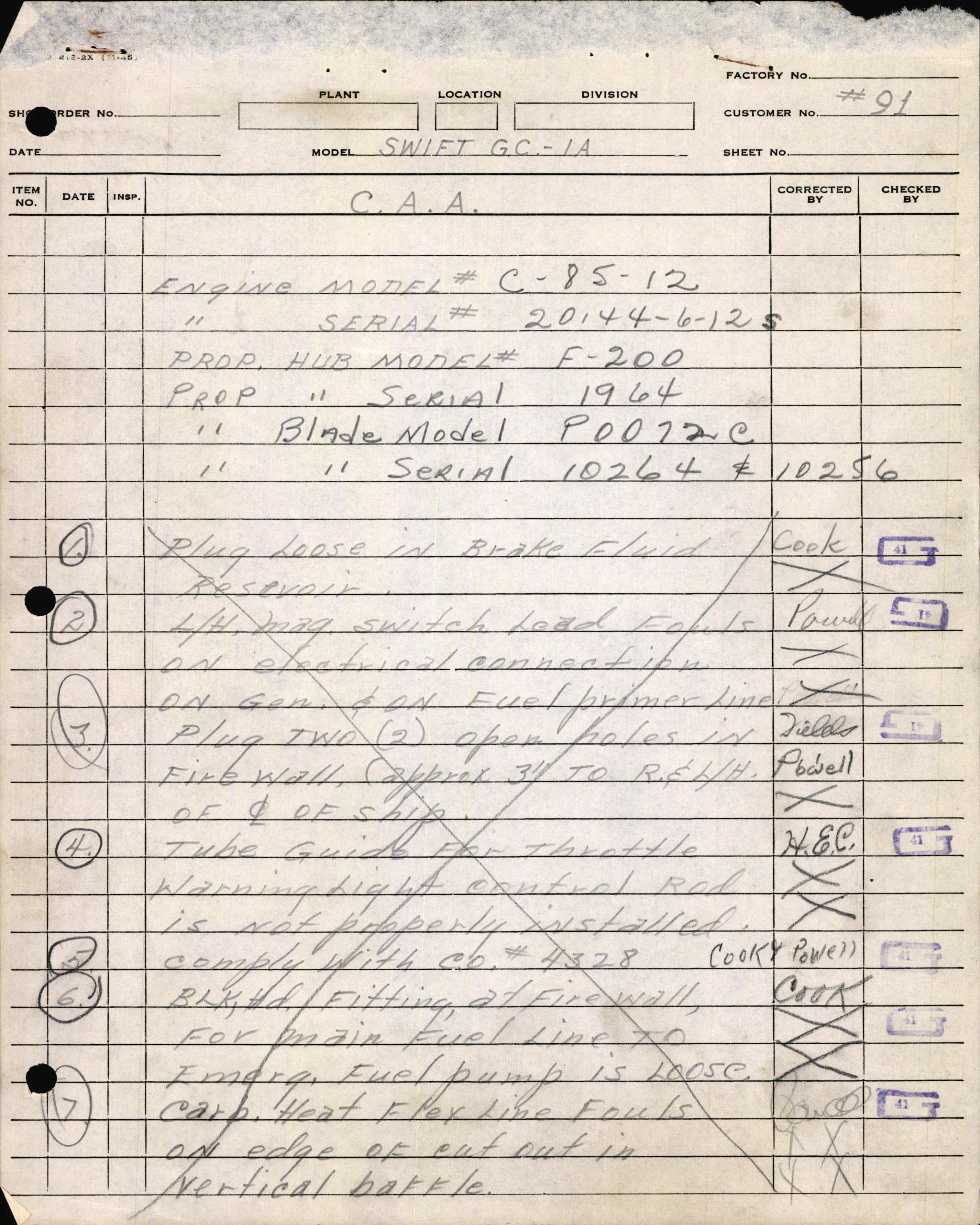 Sample page 11 from AirCorps Library document: Technical Information for Serial Number 91