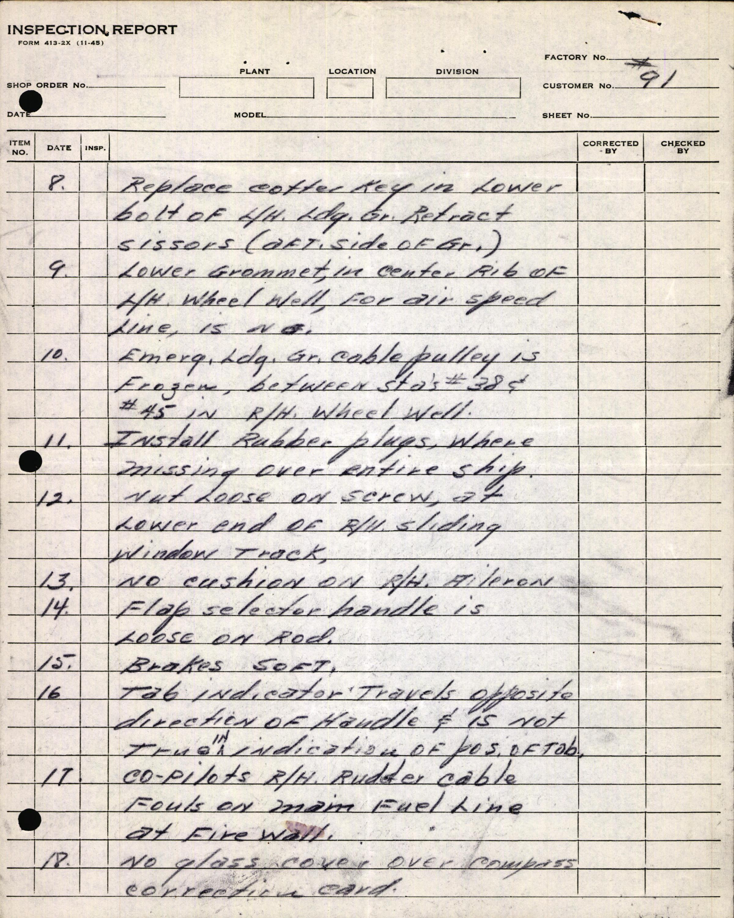 Sample page 9 from AirCorps Library document: Technical Information for Serial Number 91