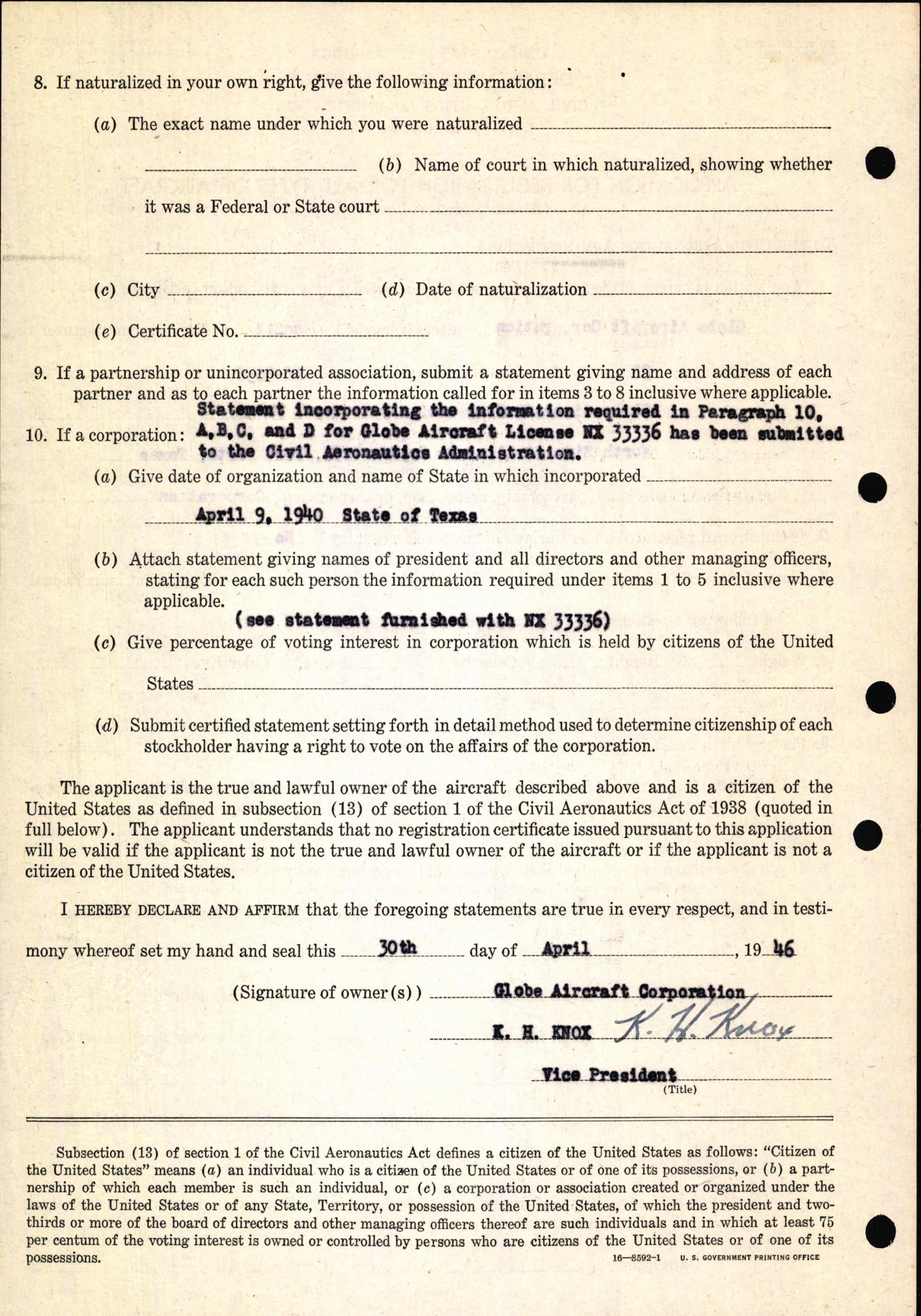 Sample page 10 from AirCorps Library document: Technical Information for Serial Number 92