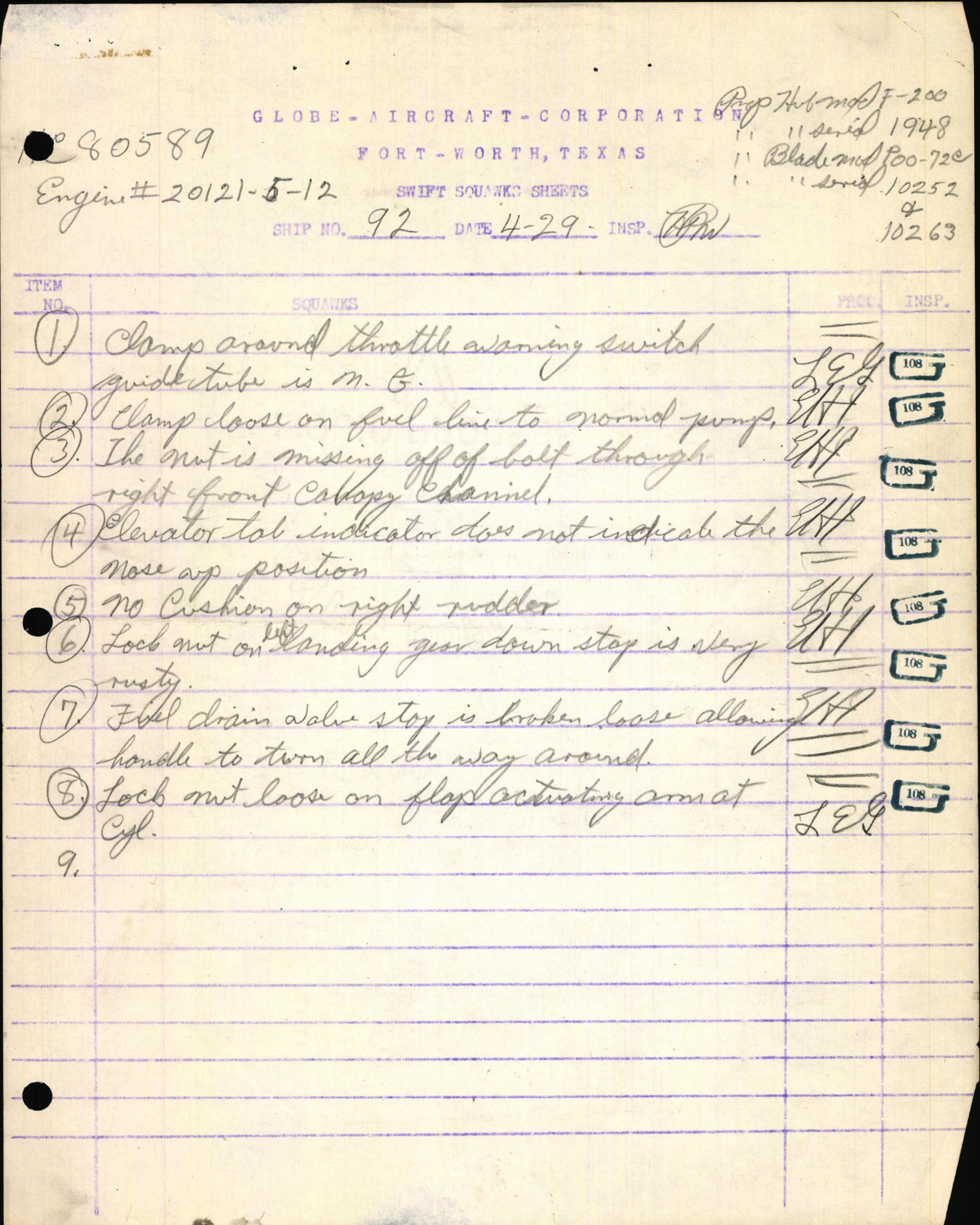 Sample page 11 from AirCorps Library document: Technical Information for Serial Number 92