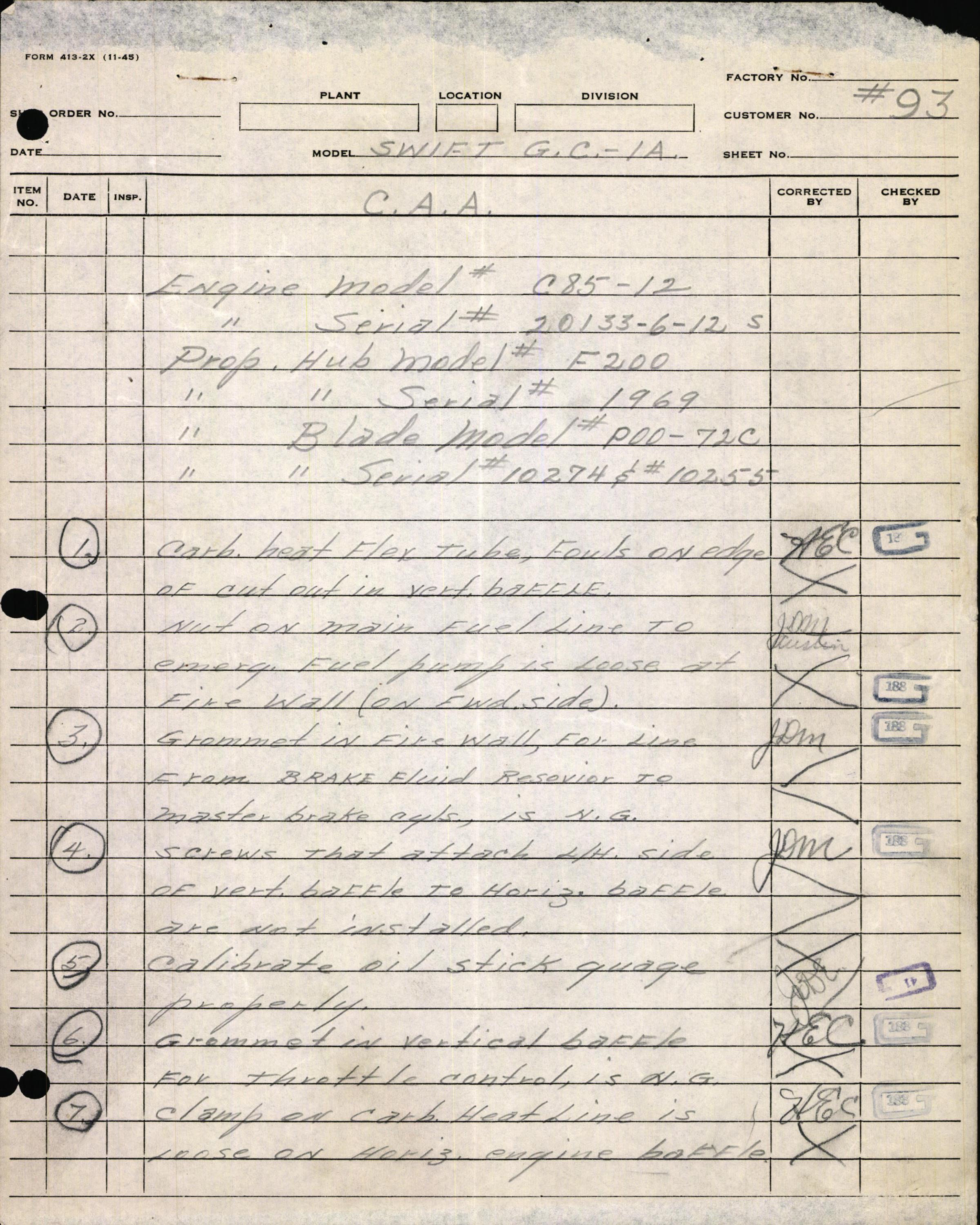 Sample page 11 from AirCorps Library document: Technical Information for Serial Number 93