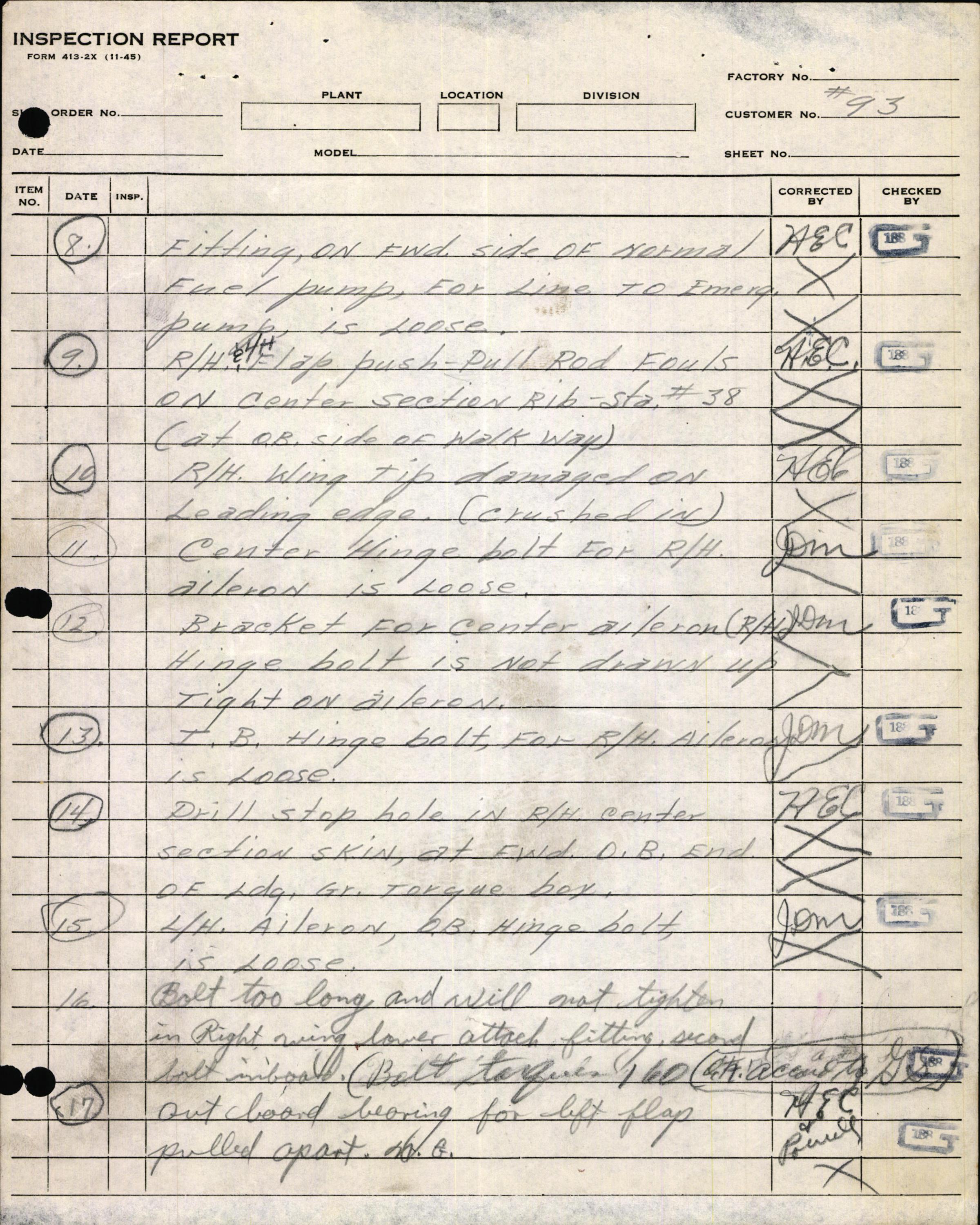 Sample page 13 from AirCorps Library document: Technical Information for Serial Number 93