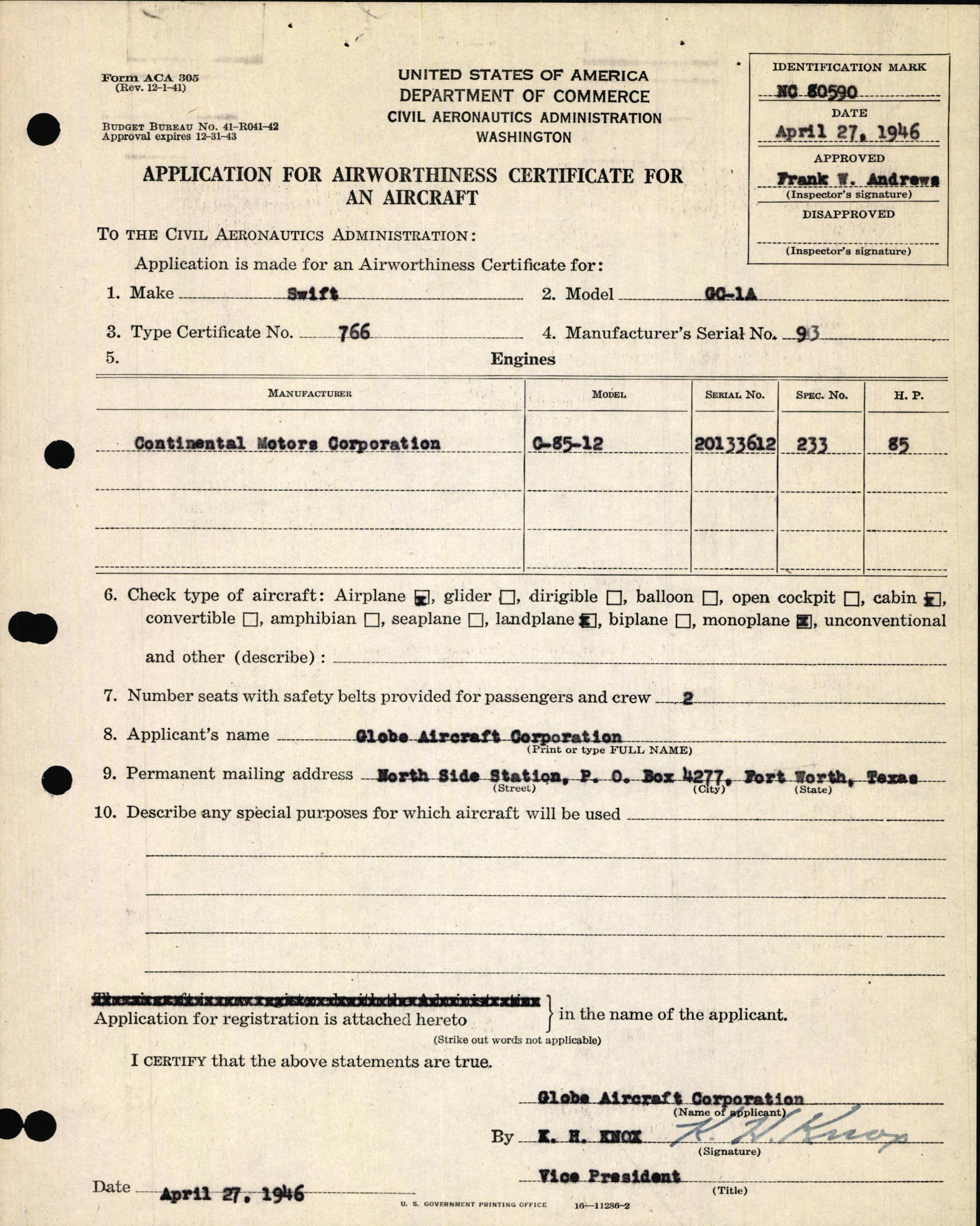 Sample page 9 from AirCorps Library document: Technical Information for Serial Number 93