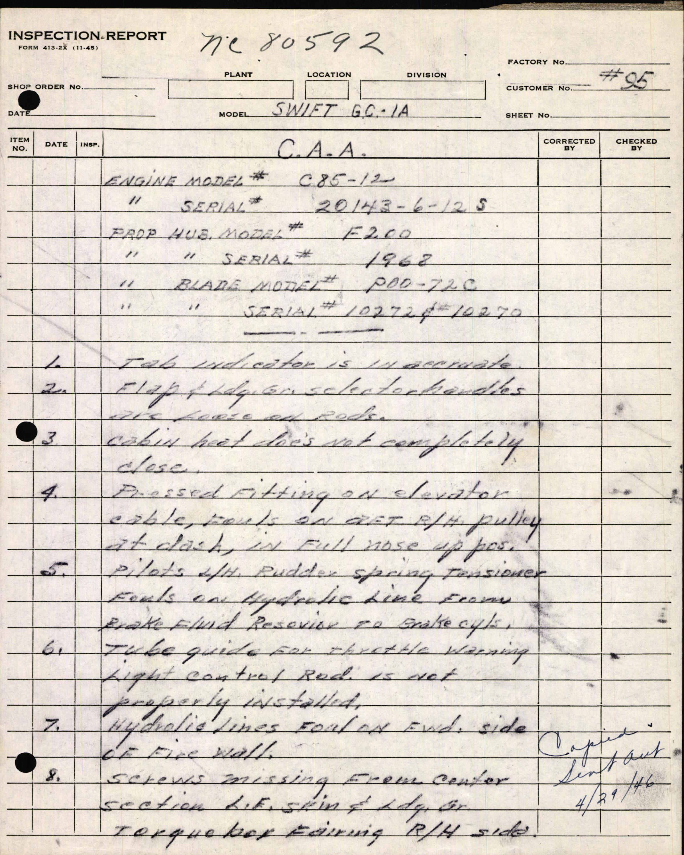 Sample page 11 from AirCorps Library document: Technical Information for Serial Number 95