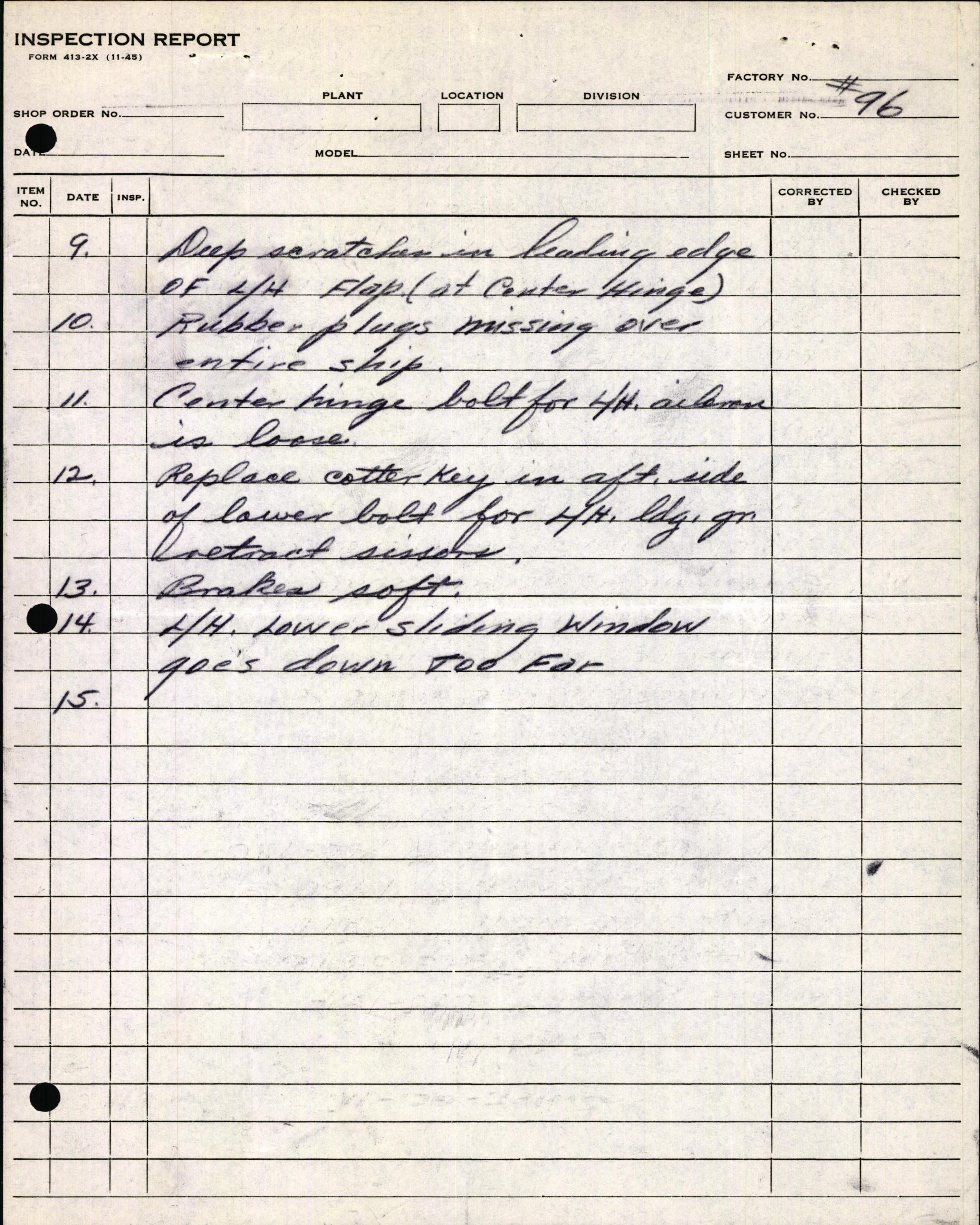 Sample page 11 from AirCorps Library document: Technical Information for Serial Number 96