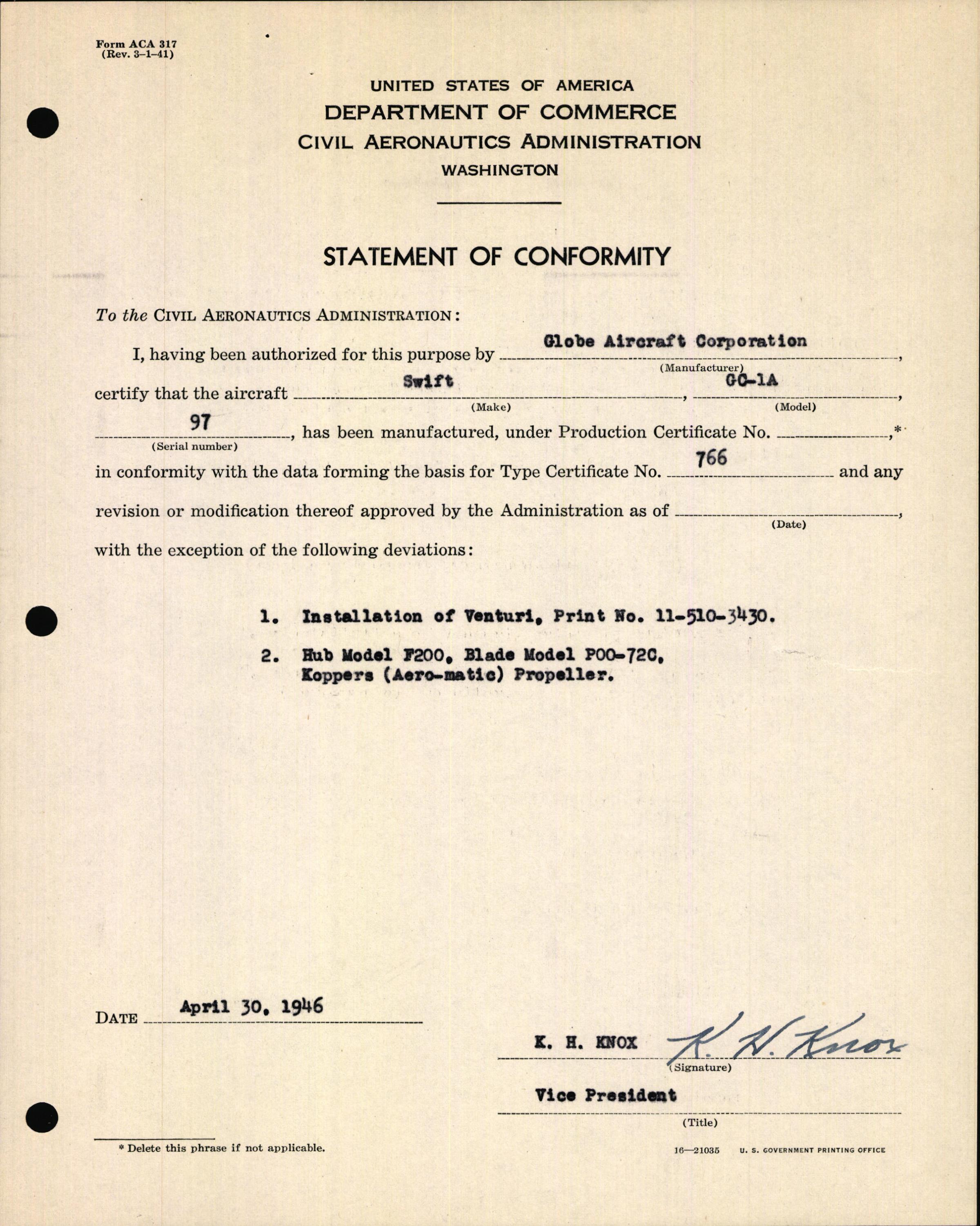 Sample page 11 from AirCorps Library document: Technical Information for Serial Number 97