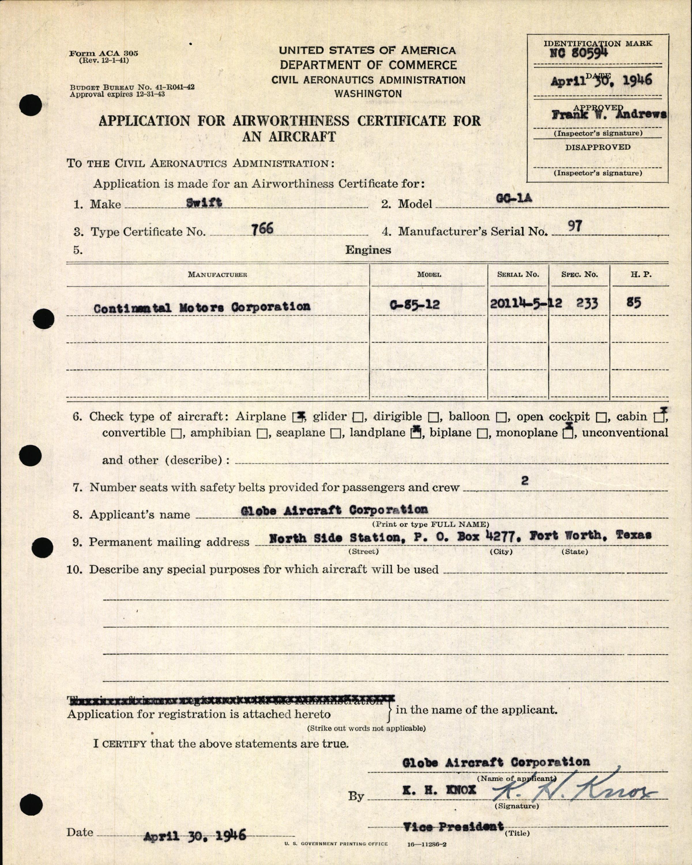 Sample page 13 from AirCorps Library document: Technical Information for Serial Number 97