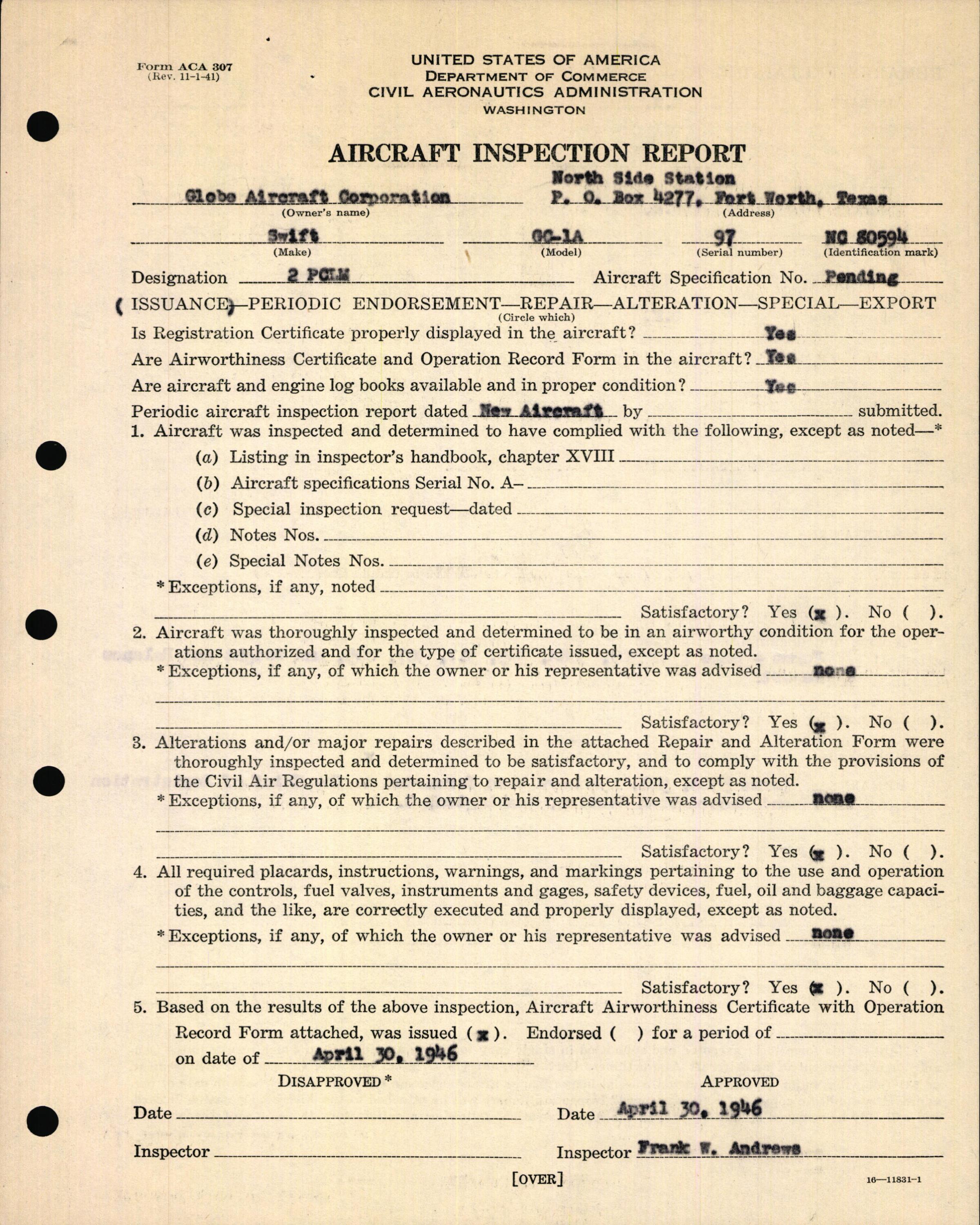 Sample page 9 from AirCorps Library document: Technical Information for Serial Number 97