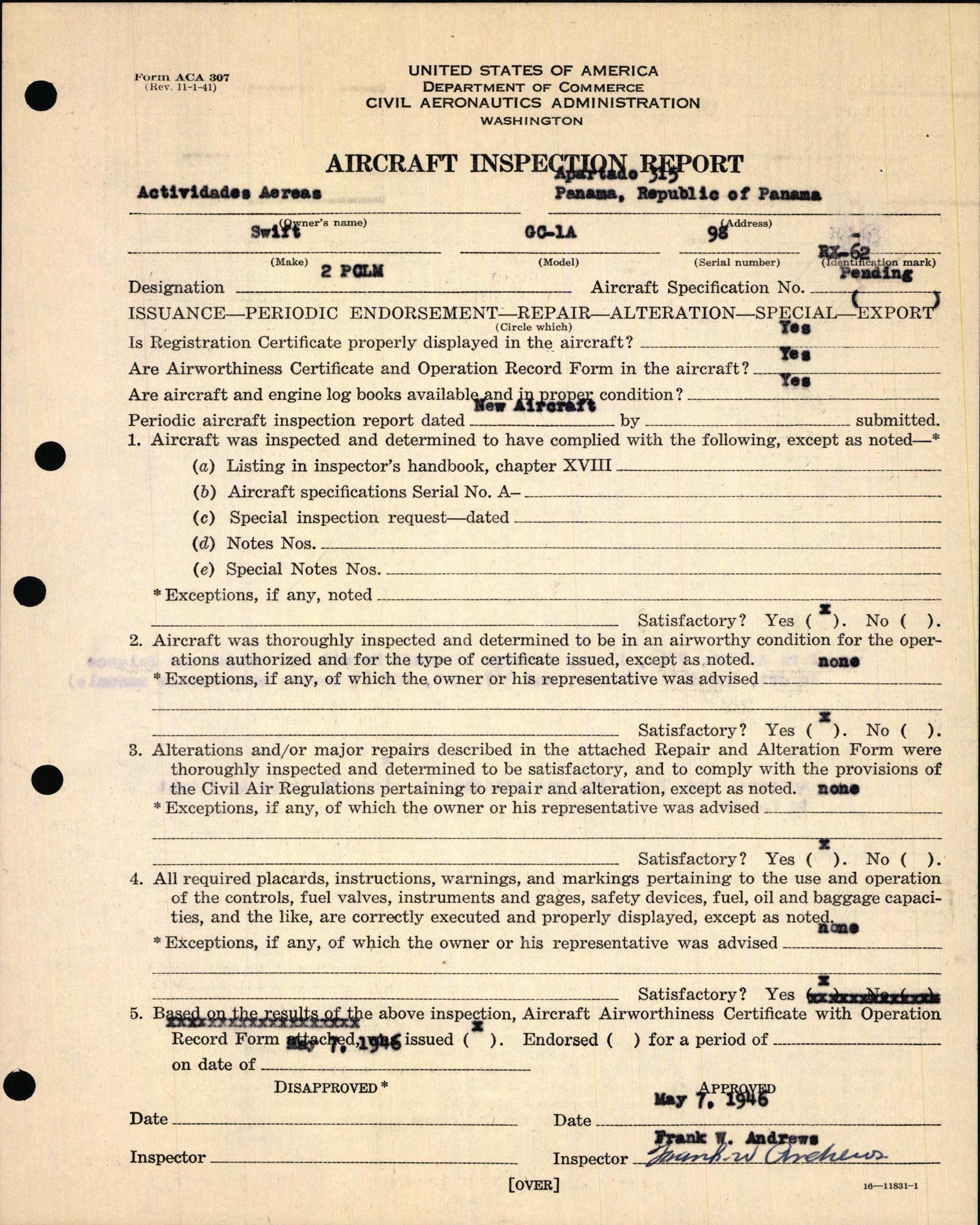 Sample page 11 from AirCorps Library document: Technical Information for Serial Number 98