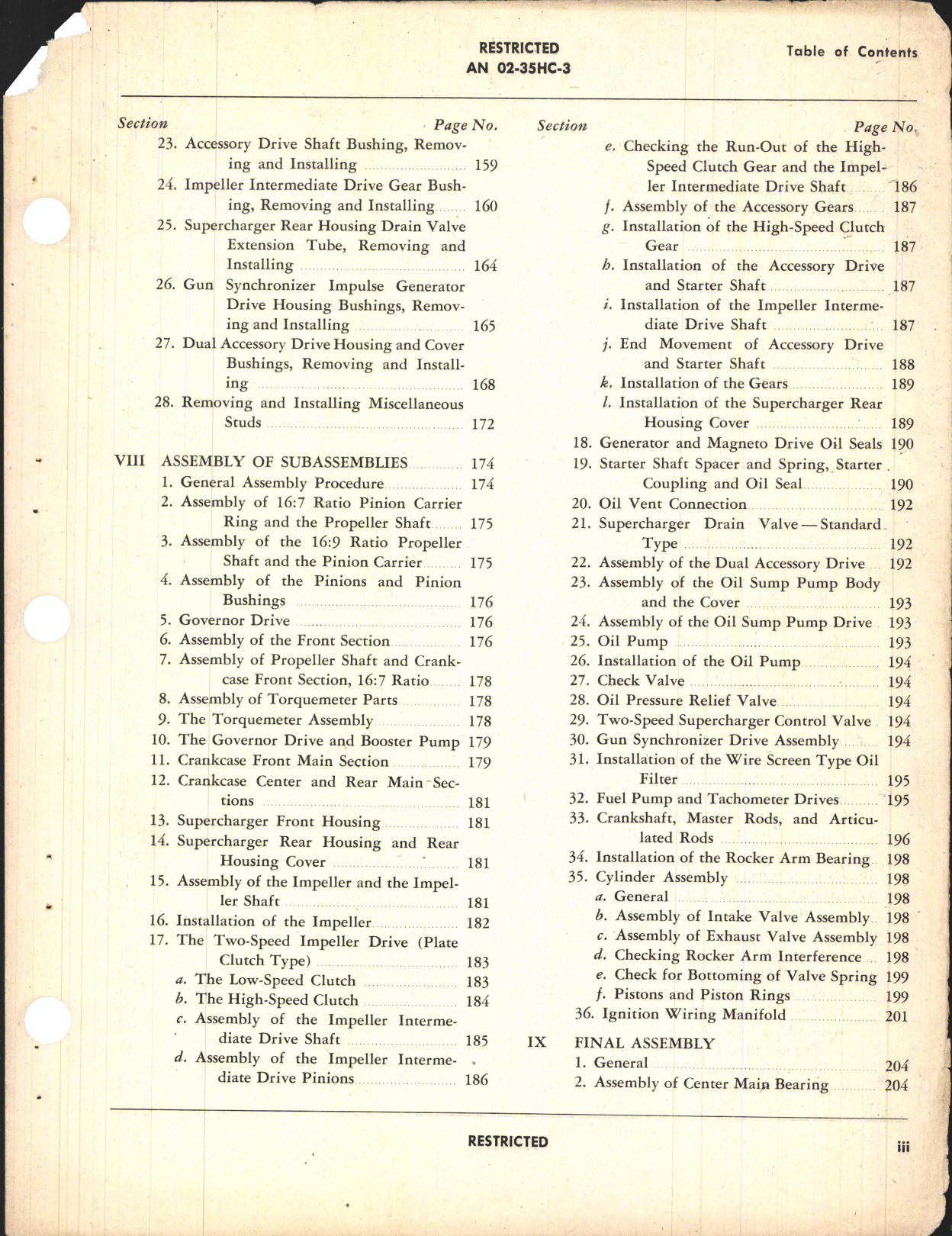 Sample page 5 from AirCorps Library document: Overhaul Instructions for R-2600-20 and -22 Engines