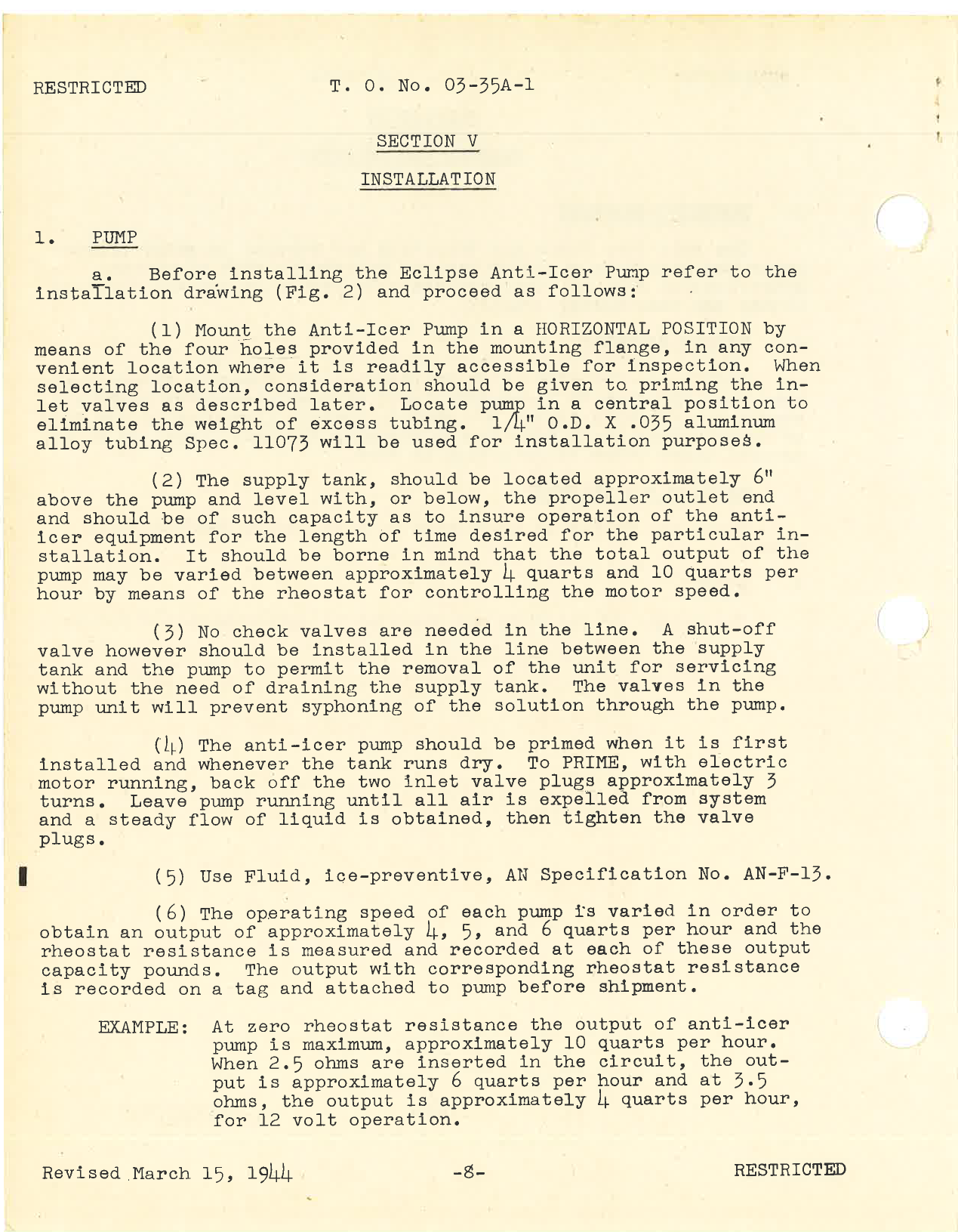 Sample page 6 from AirCorps Library document: Handbook of Instructions for Propeller Anti-Icer Pump, M3382 with Control Rheostat M3383