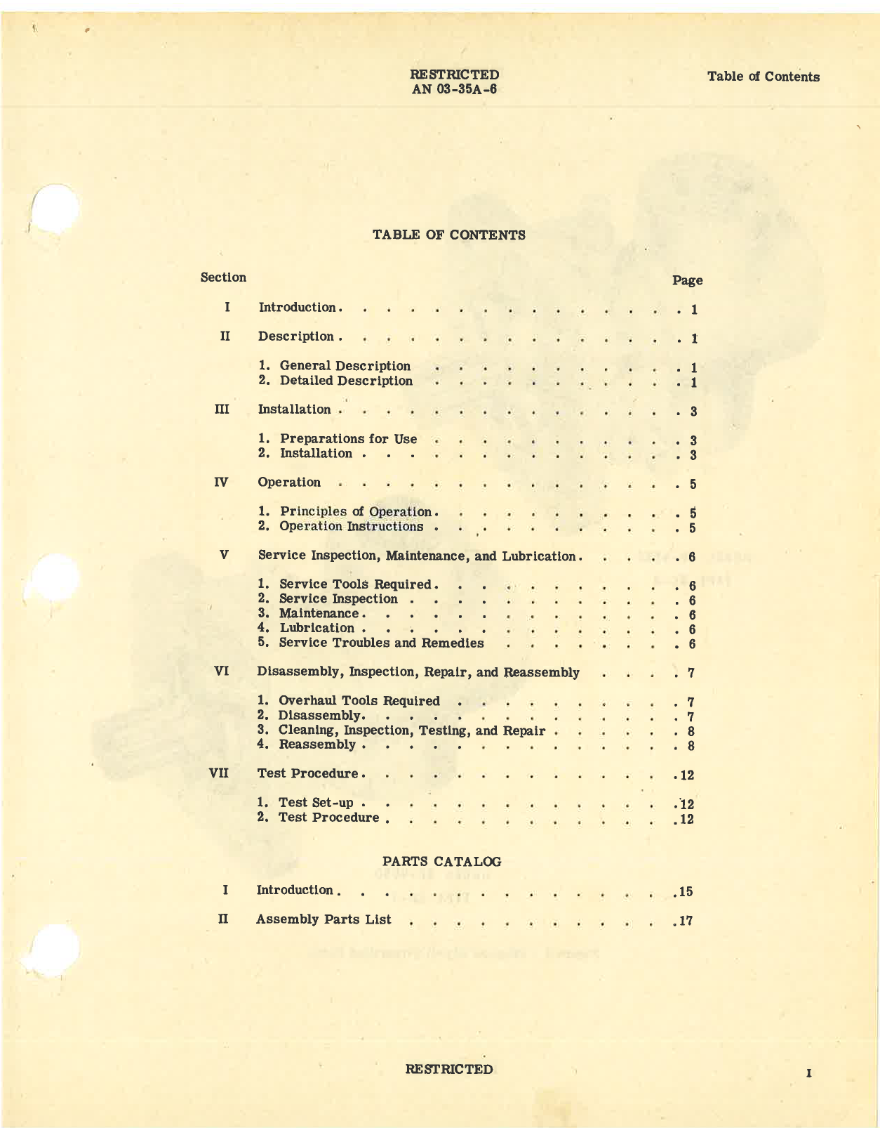 Sample page 5 from AirCorps Library document: Service Instructions with Parts Catalog for Ethylene Glycol Circulating Pump