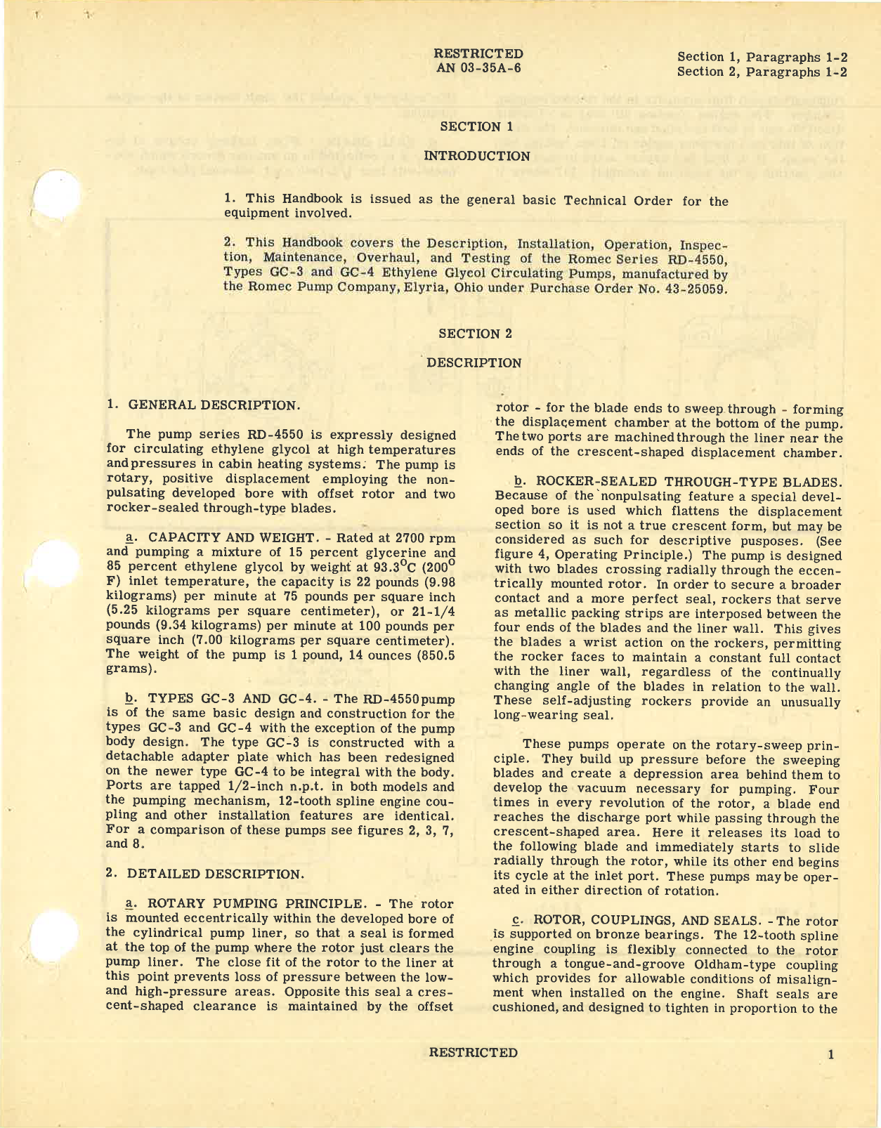 Sample page 7 from AirCorps Library document: Service Instructions with Parts Catalog for Ethylene Glycol Circulating Pump