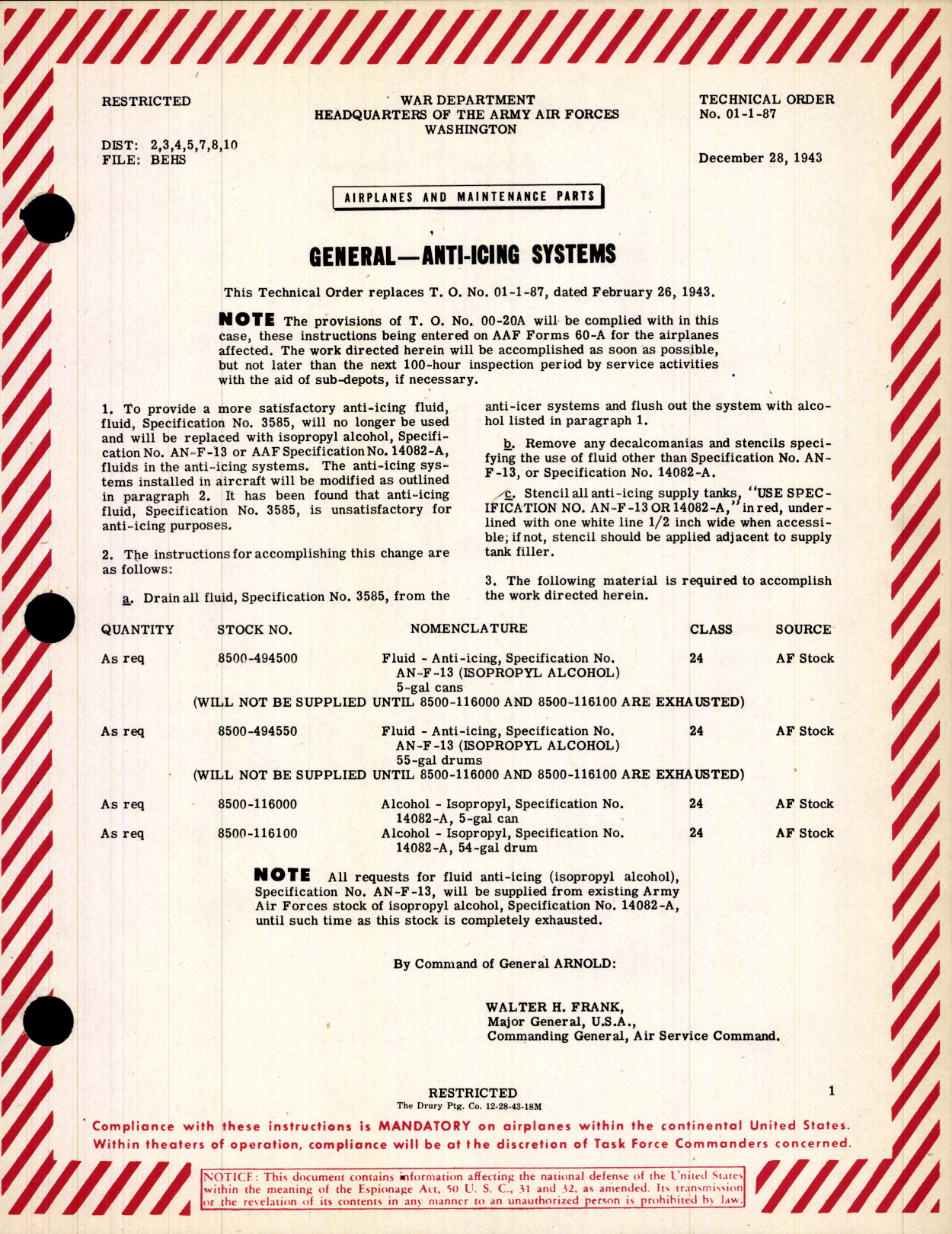 Sample page 1 from AirCorps Library document: Anti-Icing Systems
