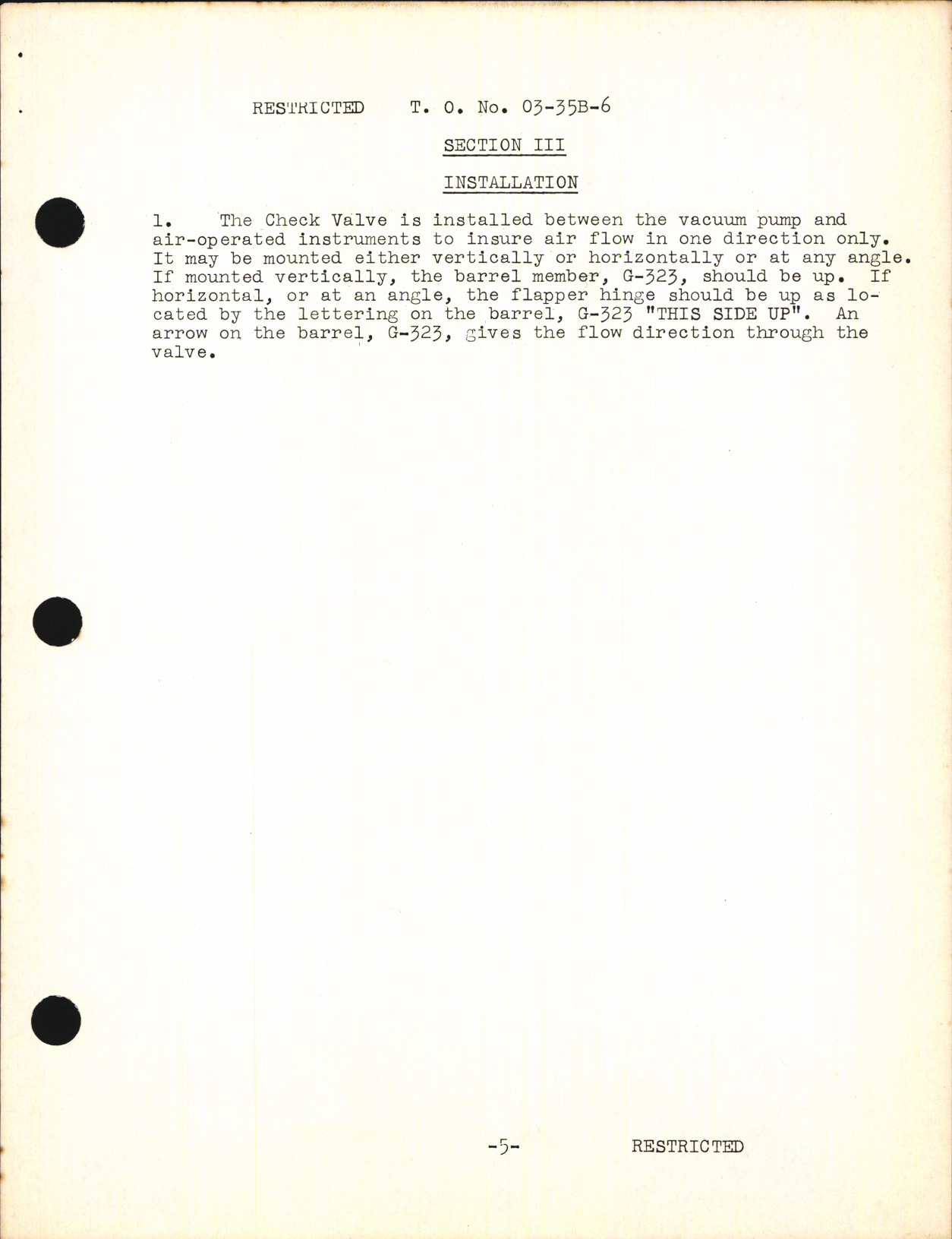 Sample page 7 from AirCorps Library document: Handbook of Instructions with Parts Catalog for Valve Assembly-Check For Vacuum Systems