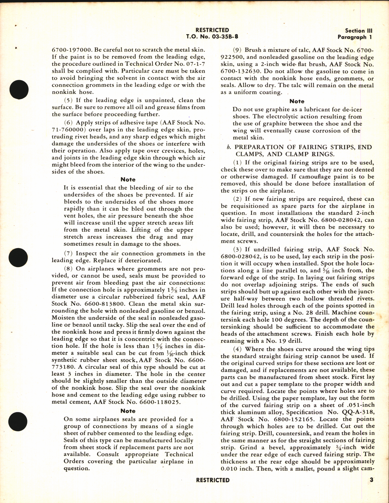 Sample page 7 from AirCorps Library document: Handbook of Instructions for Installation, Repair, and Storage of De-Icer Shoes