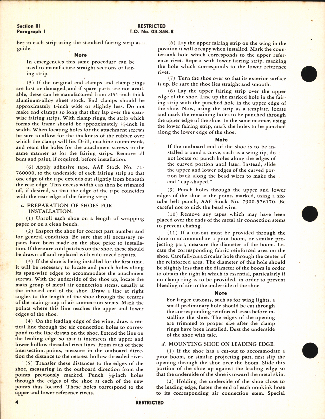 Sample page 8 from AirCorps Library document: Handbook of Instructions for Installation, Repair, and Storage of De-Icer Shoes