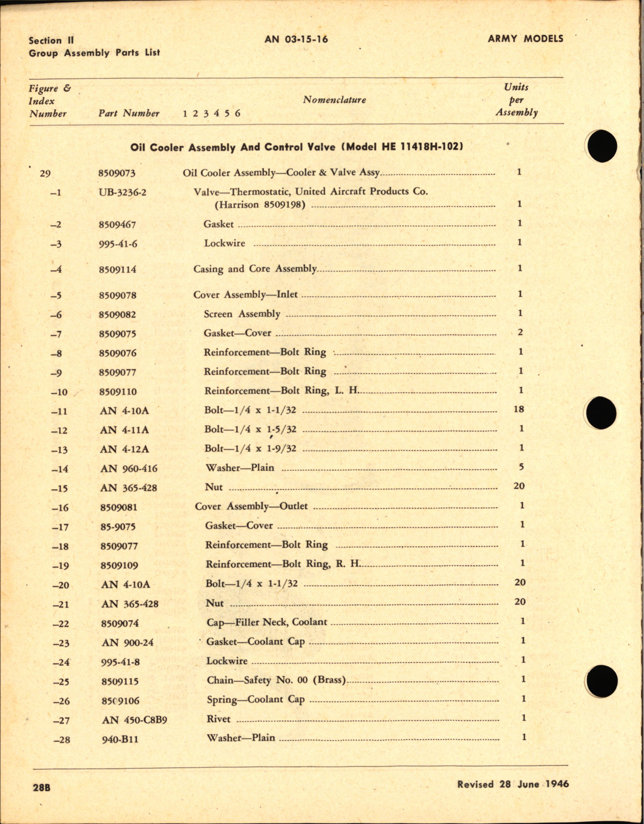 Sample page 6 from AirCorps Library document: Parts Catalog for Oil Coolers and Control Valves