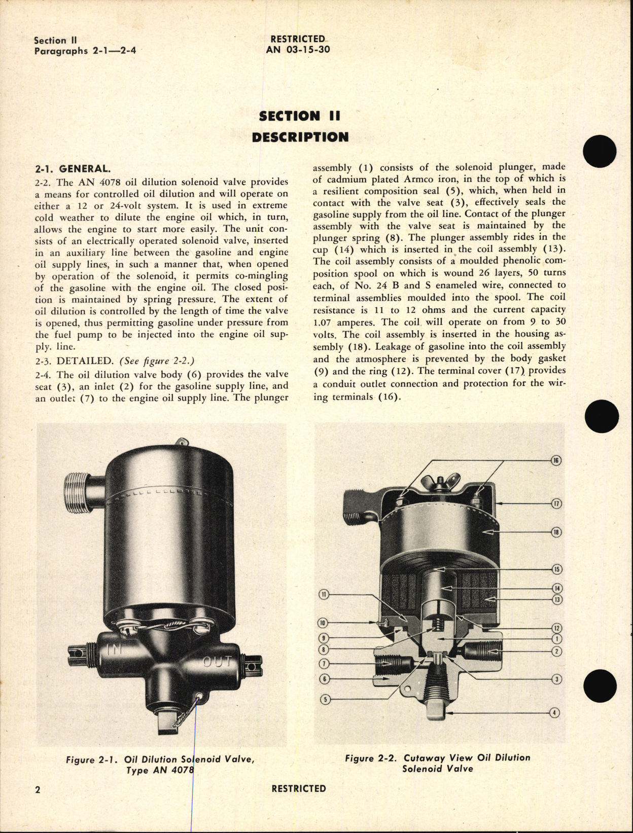 Sample page 4 from AirCorps Library document: Operation and Service Instructions for Oil Dilution Solenoid Valve Type AN4078