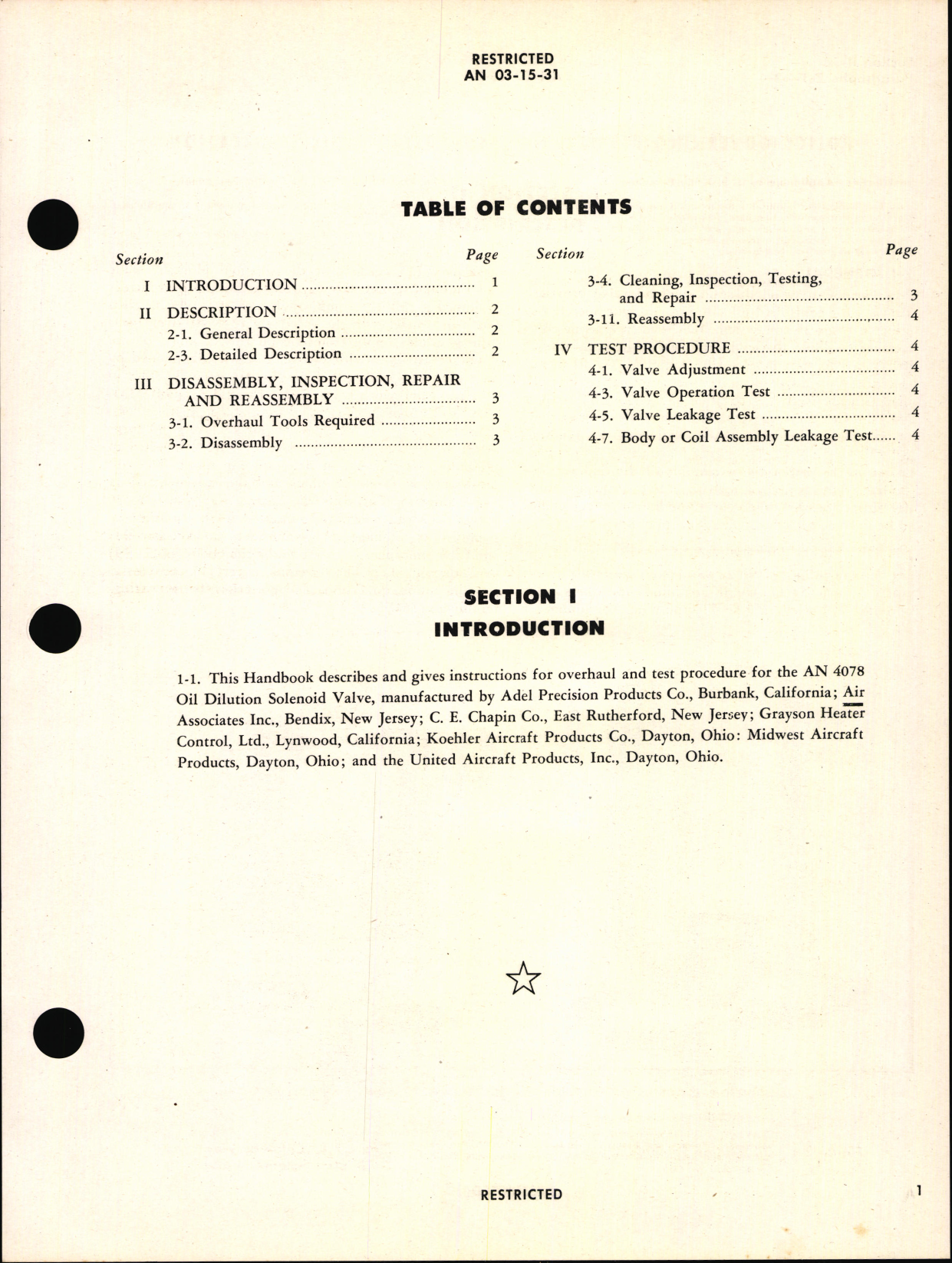 Sample page 4 from AirCorps Library document: Overhaul Instructions for Oil Dilution Solenoid Valve Type AN 4078