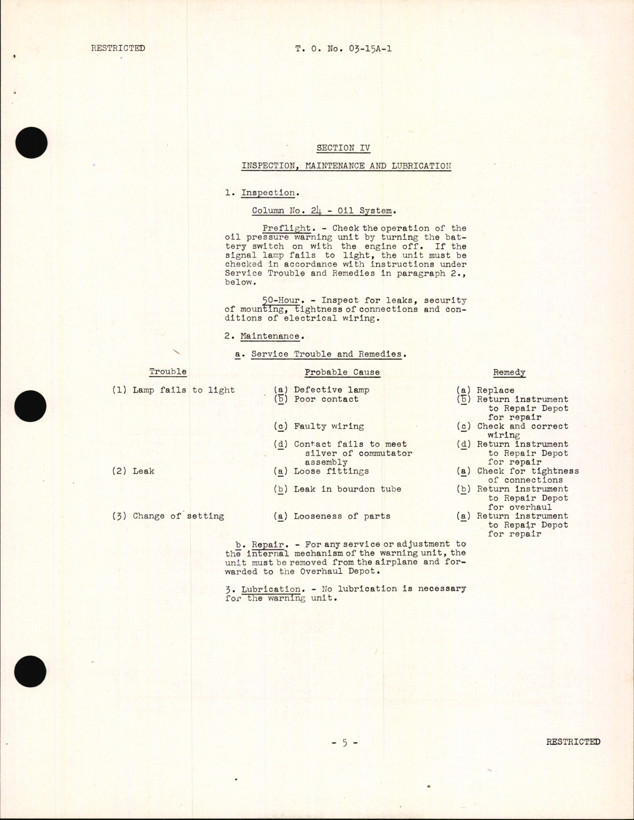 Sample page 7 from AirCorps Library document: Handbook of Instructions with Parts Catalog for Oil Pressure Warning Unit