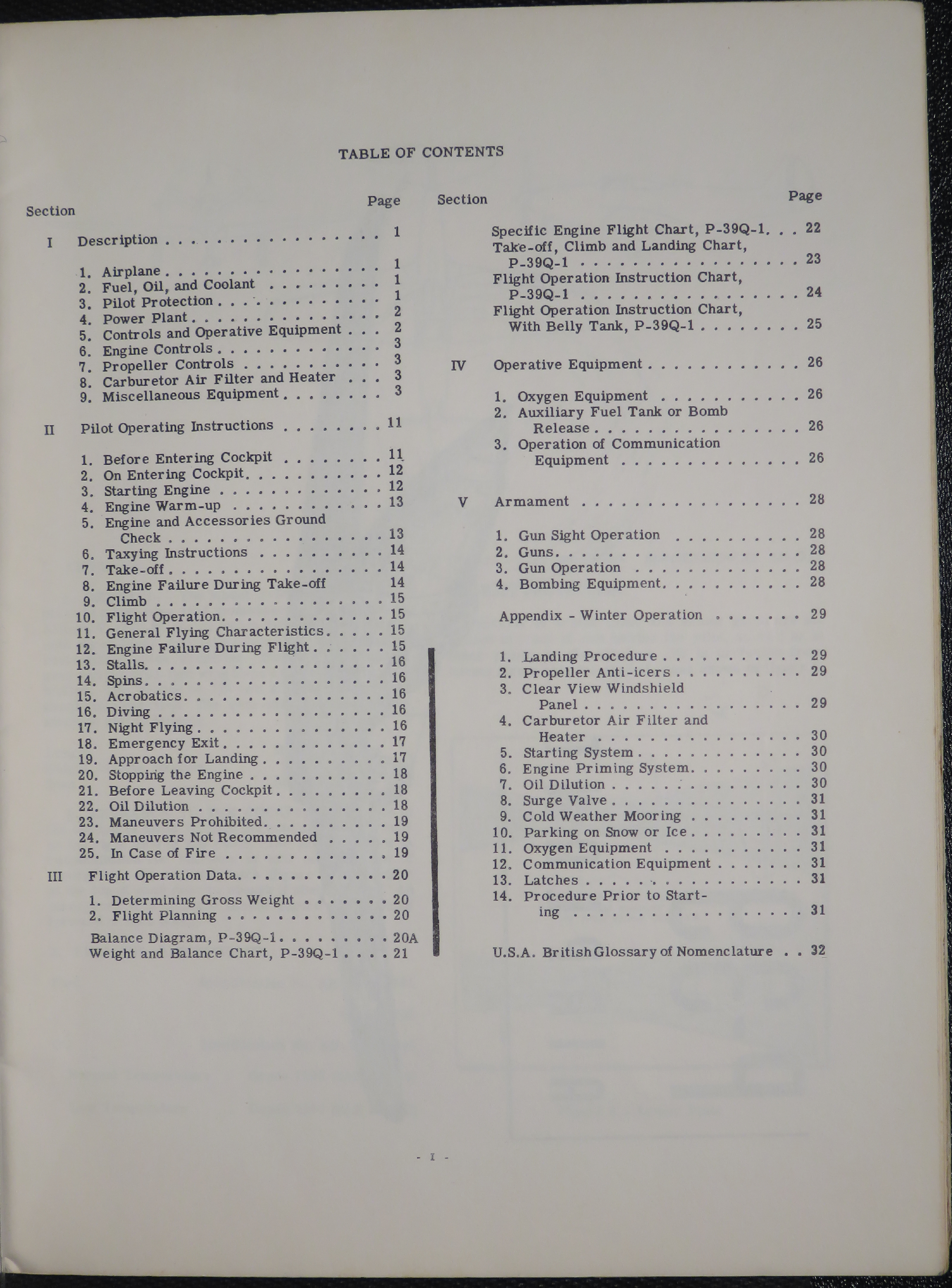 Sample page 5 from AirCorps Library document: Pilot's Flight Operating Instructions for P-39
